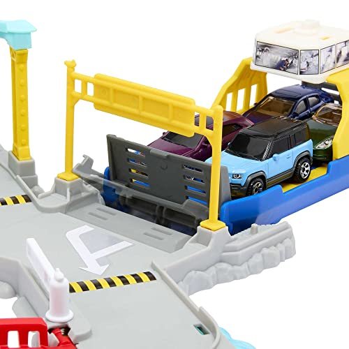 Matchbox HMH29 Ferry Port Set with Detachable Wheeled Ferry, Elements to Activate Manually or with The Help of The Land Rover Car, Children's Toy, from 3 Years Old,