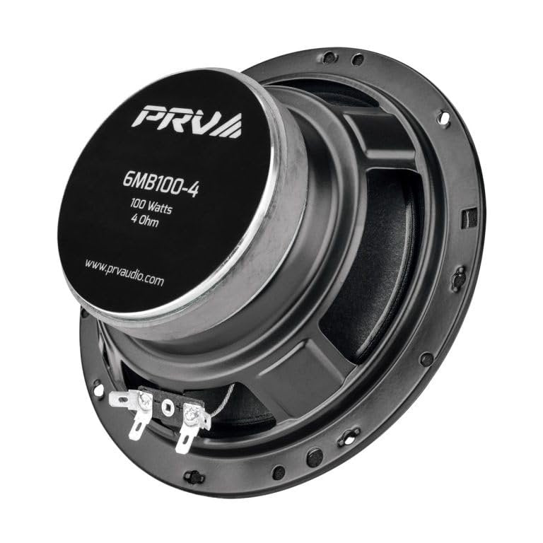 PRV AUDIO 6.5 Inch Car Speakers 200 Watts 4 Ohm, 6MB100-4 Factory Replacement Car Door Speakers (Pair) Shallow Profile