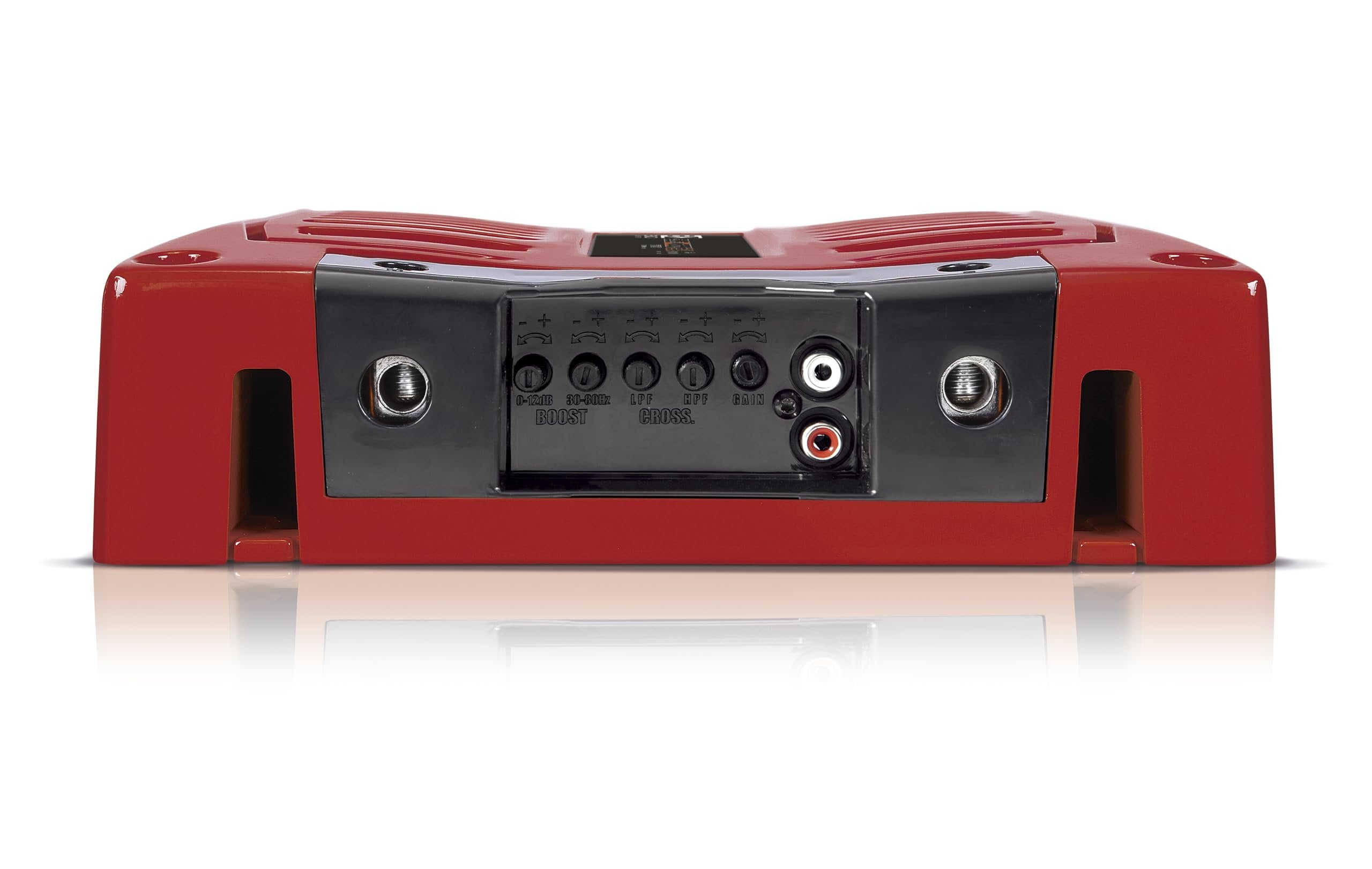 Banda 1-Channel Vehicle Audio Bass Amplifier - High-Powered Mono Bass Amplifier w/Subsonic Filter and Low Pass Filter Stable at 2 ohms, LED Indicators, Sound Specialization, Red - BANDA 2K2OHMRED