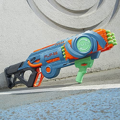 Nerf Elite 2.0 Flipshots Flip-32 Blaster, Rotating Dart Barrels, 32-Dart Capacity, 32 Elite Darts, Toy Foam Blasters, Kids Outdoor Games & Toys for Boys & Girls