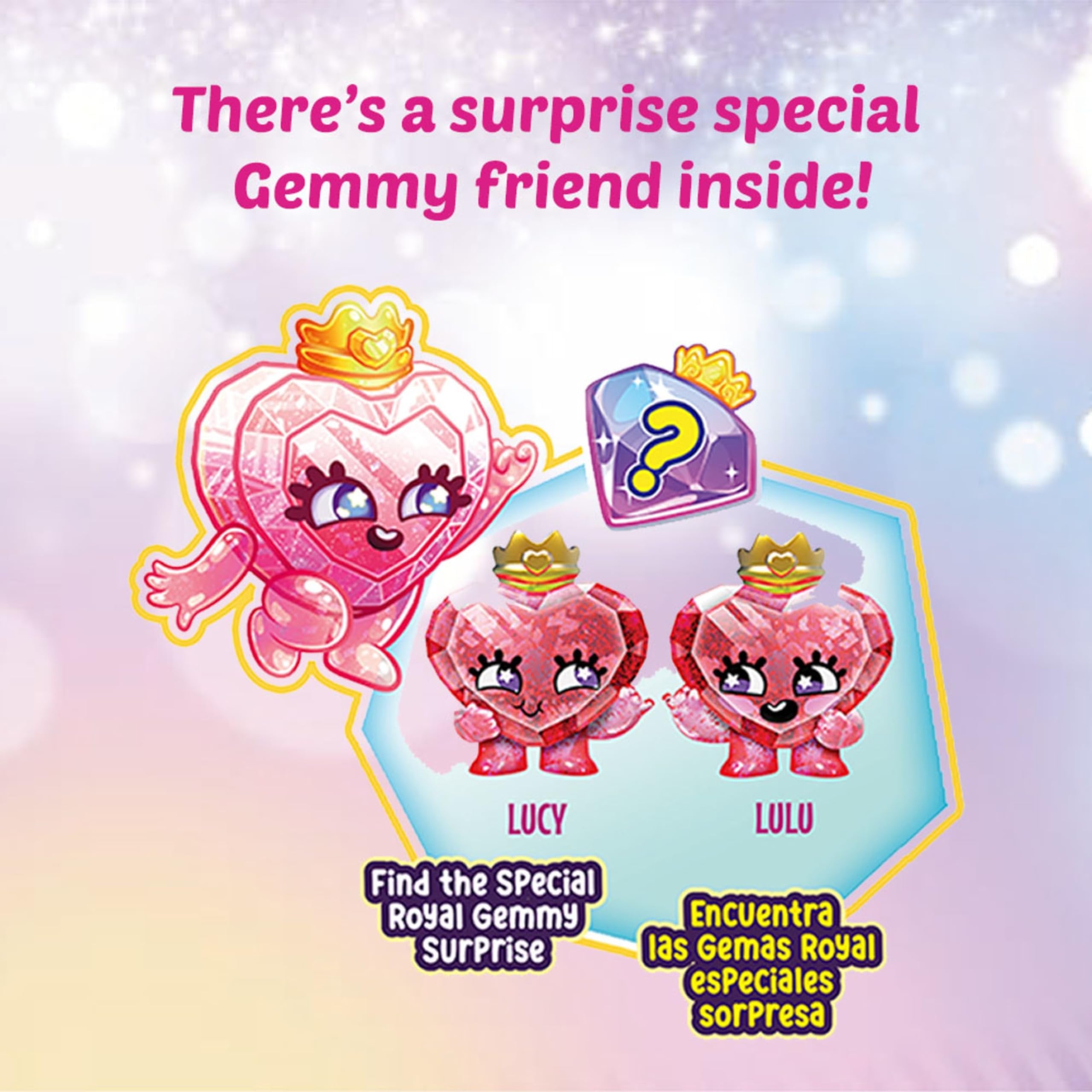 Pinky Promise Gemmy Friends Pretend Play Pack with 12 Surprise Characters — Create Your Own Princess Jewelry Toy — 80 Different Gems to Collect and Wear — Gift for Kids and Girls Ages 4, 5, 6, or 7