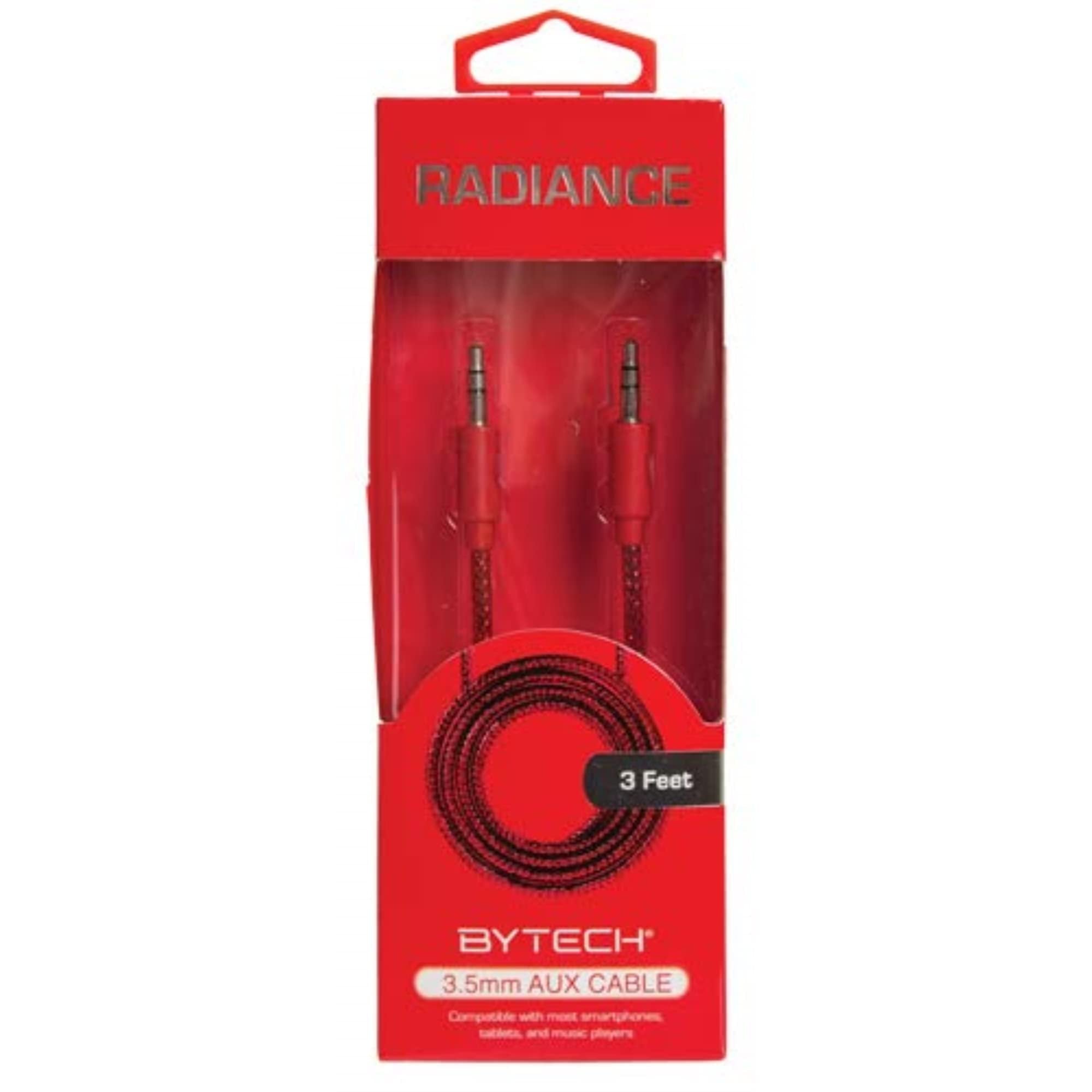 BYTECH 3" BRADED AUX Cable