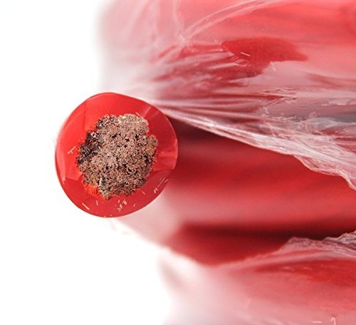 DEEJAY LED 0 Gauge Pure Copper Interconnect Cable, 50', Red - TBH050REDCOPPER