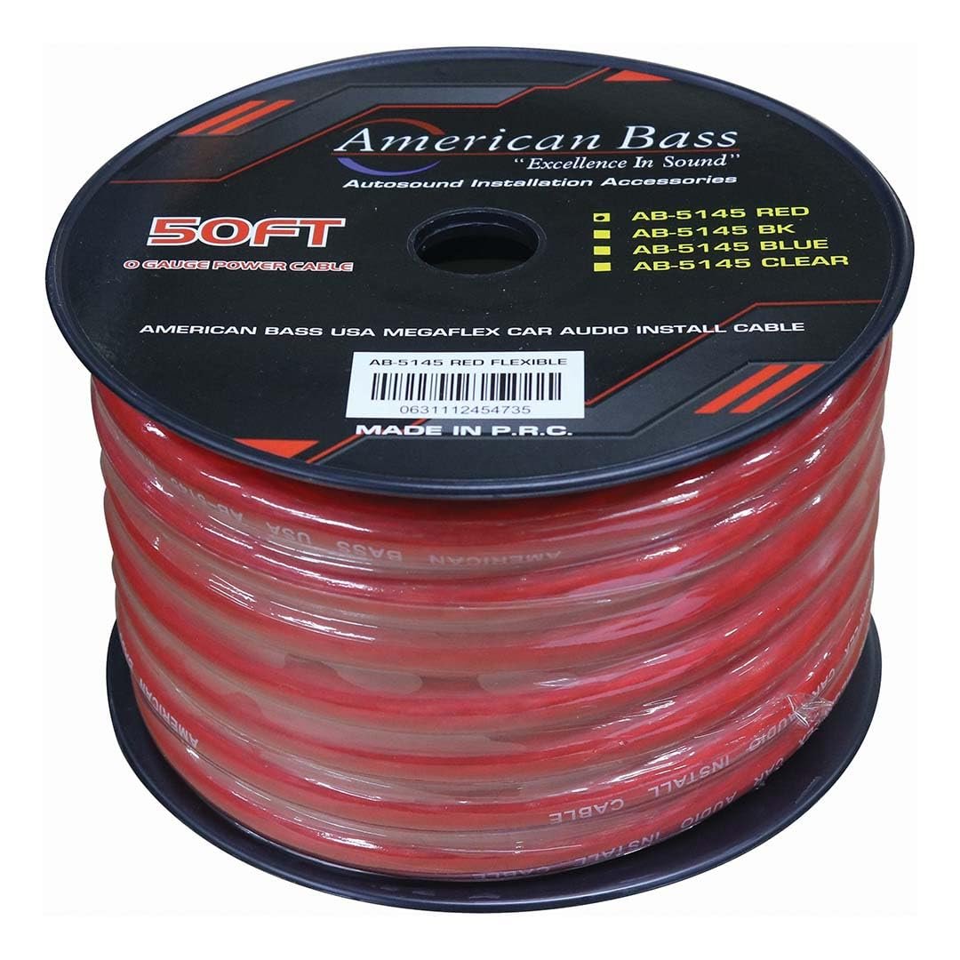 American Bass AB5145RED 1-0 Gauge 50 ft. Power Wire Red