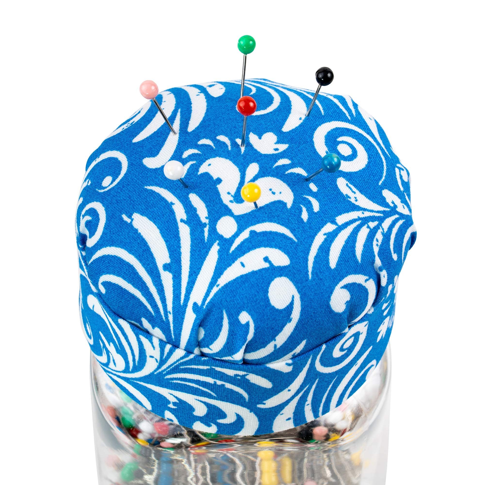 Singer 47040 1-Inch Ball Head Jar with Pin Cushion Lid, Multicolor
