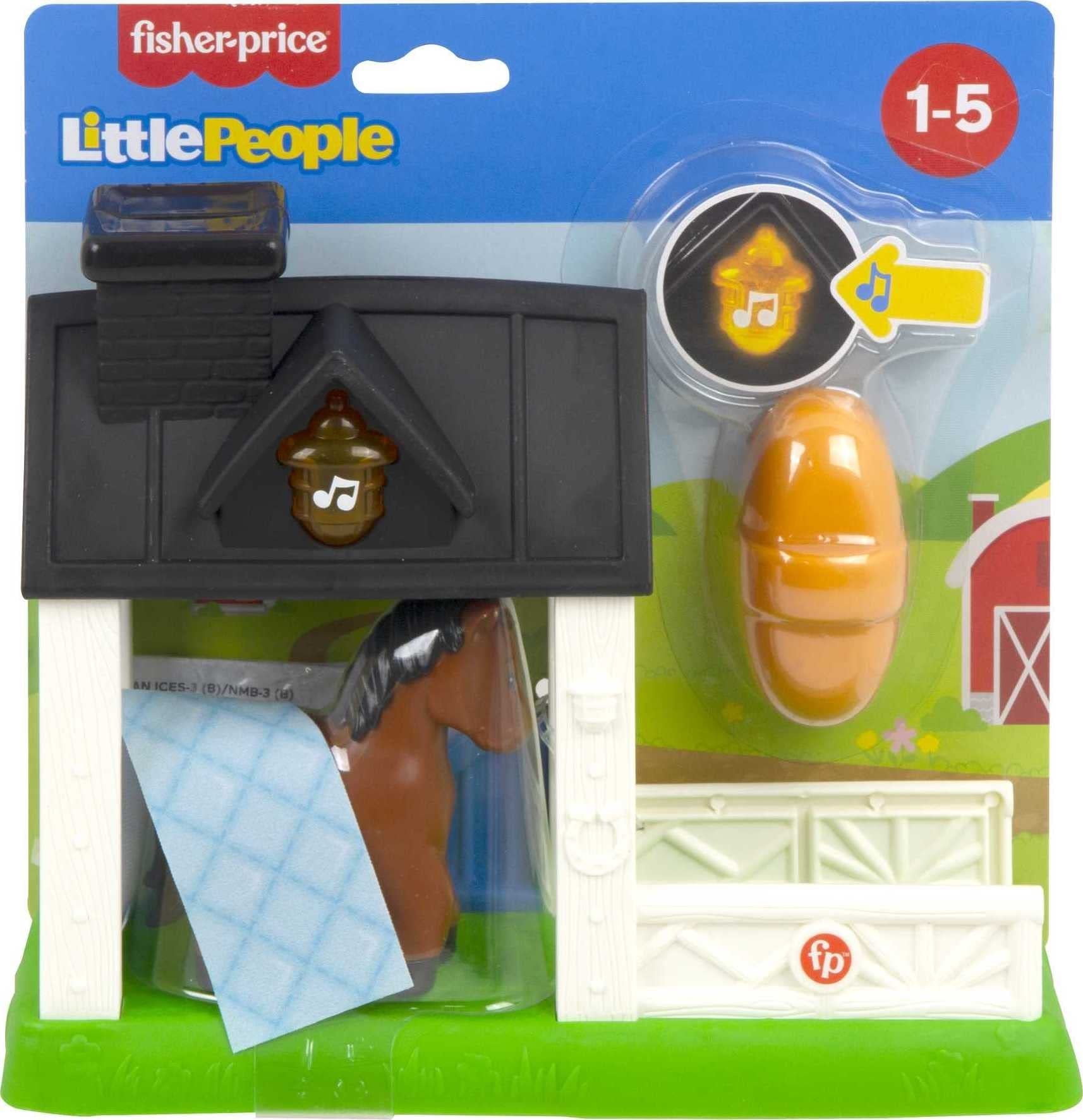 Fisher-Price Little People Toddler Toy Horse Stable Playset with Lights Sounds & Figure for Preschool Pretend Play Kids Ages 1+ Years