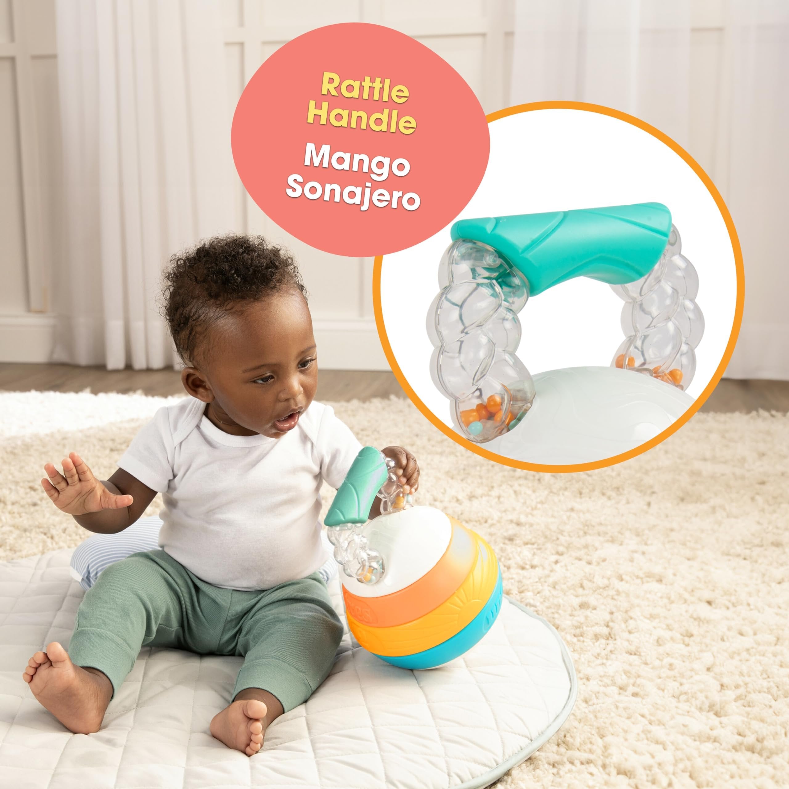 BEBE FUERTE Stack and Count Kettlebell Activity Toy by Robin Arzon - Bilingual Stacking Toys - Baby Workout Toys - Baby and Toddler Gifts for Ages 6 Months and Up