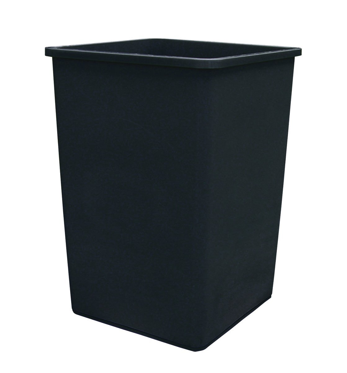 Update International TCSQ-35B Plastic Trash Can, 35 Gal, Black