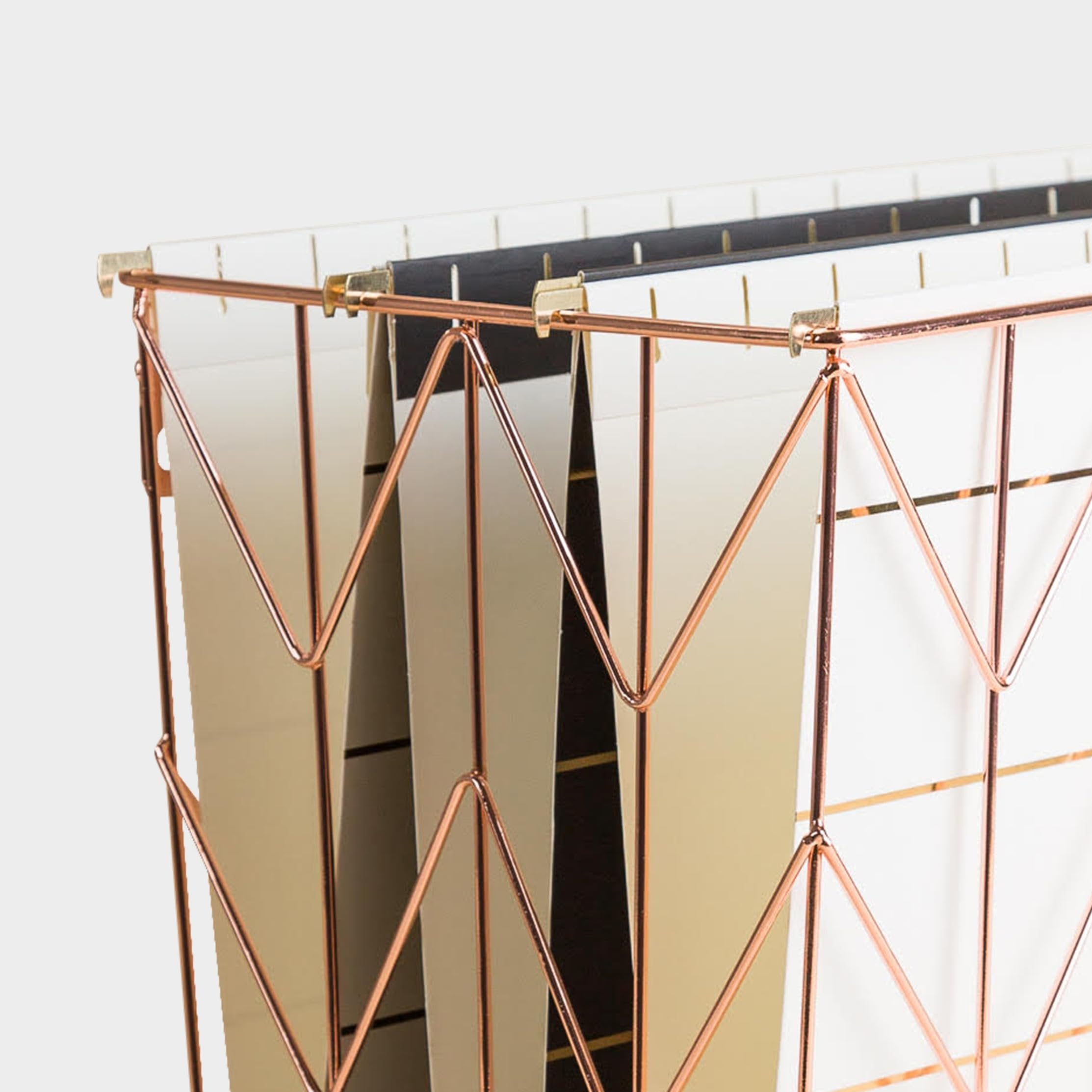 U Brands Hanging File Desk Organizer, Wire Metal, Copper/Rose Gold - 854U02-06