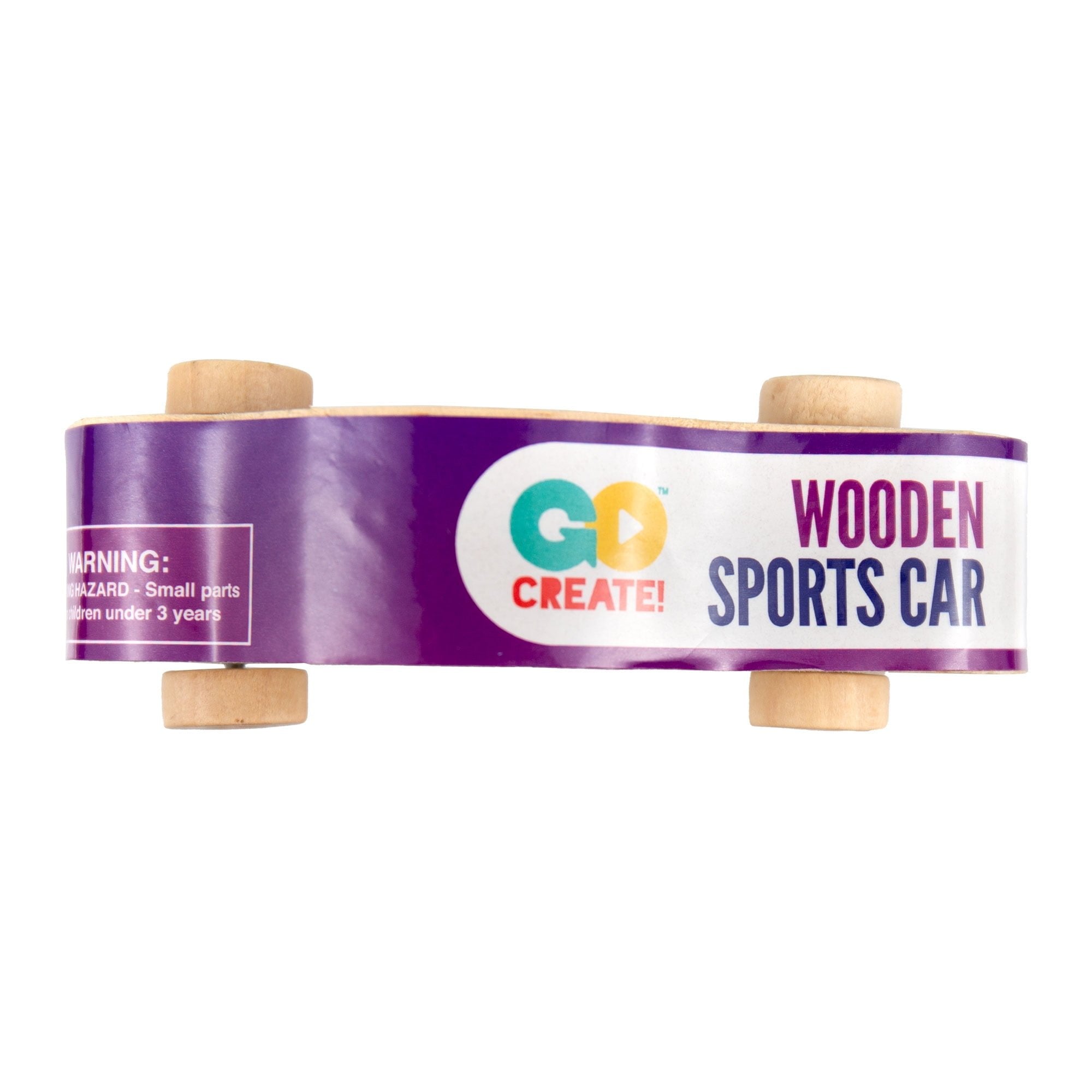 Go Create Unfinished Wood Car, Ready-to-Paint Surface with Moving Wheels