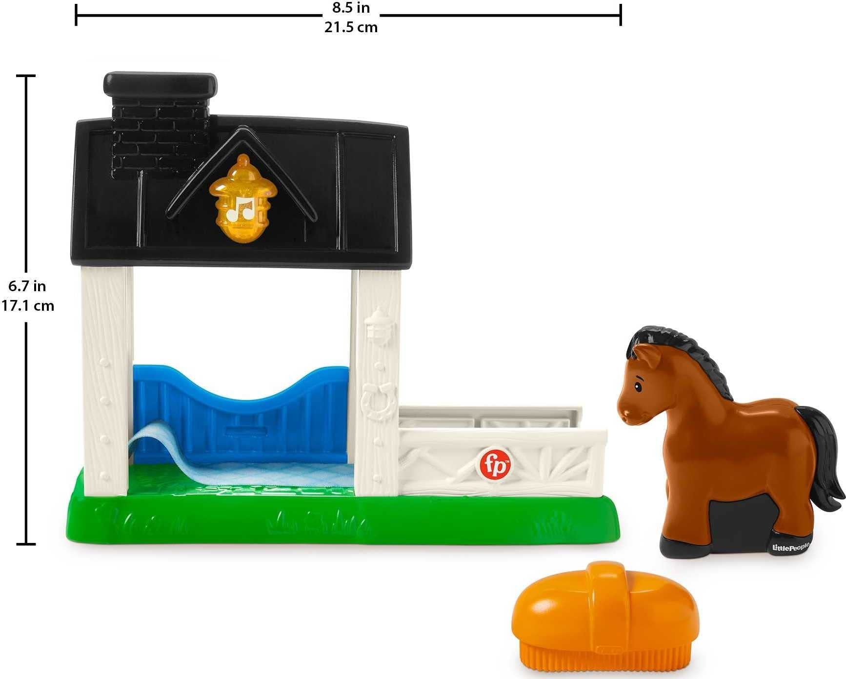 Fisher-Price Little People Toddler Toy Horse Stable Playset with Lights Sounds & Figure for Preschool Pretend Play Kids Ages 1+ Years