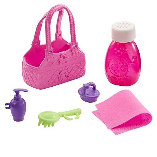 Jamn Barbie GDJ37 - Barbie pop, Blond, en speelset met 3 pups, badje en accessoires, meerkleurig