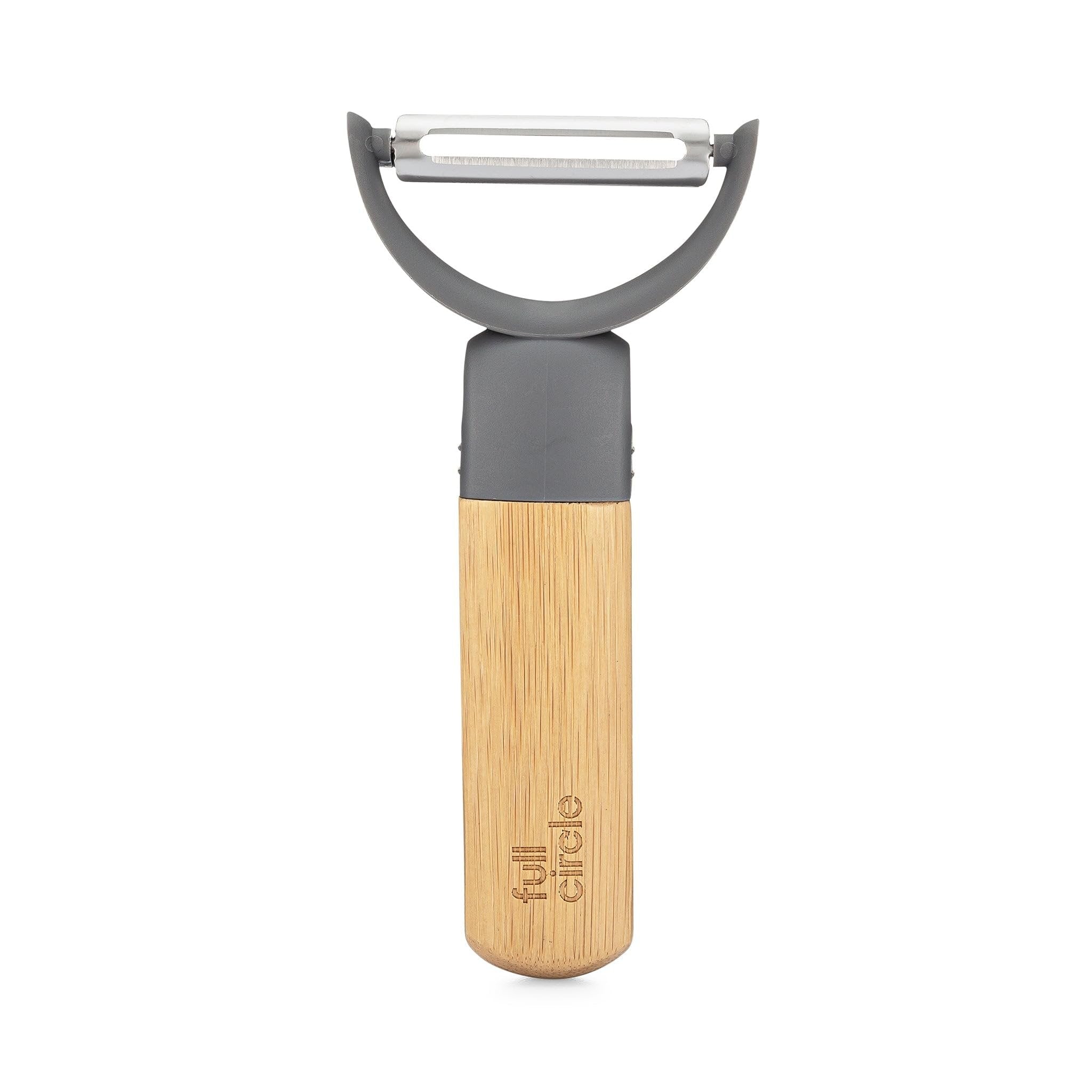 Full Circle Peel Good Collection Y Peeler – Bamboo and Stainless Steel Fruit and Vegetable Peeler – Removable Swivel Head - Kitchen Tool for Squash, Sweet Potatoes and More