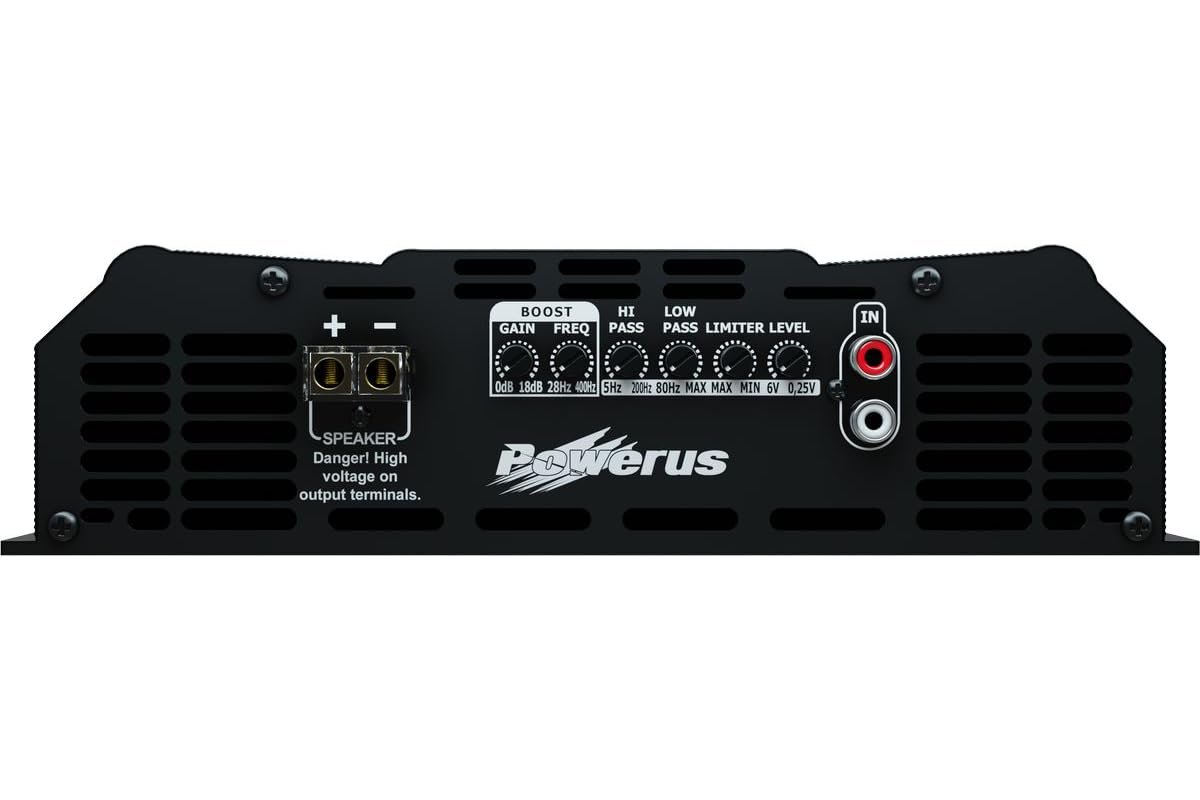 POWERUS15000.05 Car Amplifier Half Ohm 15,000 Watts RMS Class D Audio Mono Amp Speaker Automatic Audio Limiter Advanced Protection Circuits - PW15000