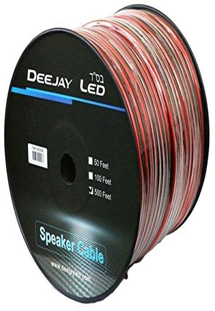 500-foot 2-conductor 10 Gauge Primary Stranded Cable For Accessory Hookup Ultra-flex Exterior Resists Temperature Extremes Premium Quality Two Conductor All Copper Stranded Cable DEEJAY LED TBH102C500