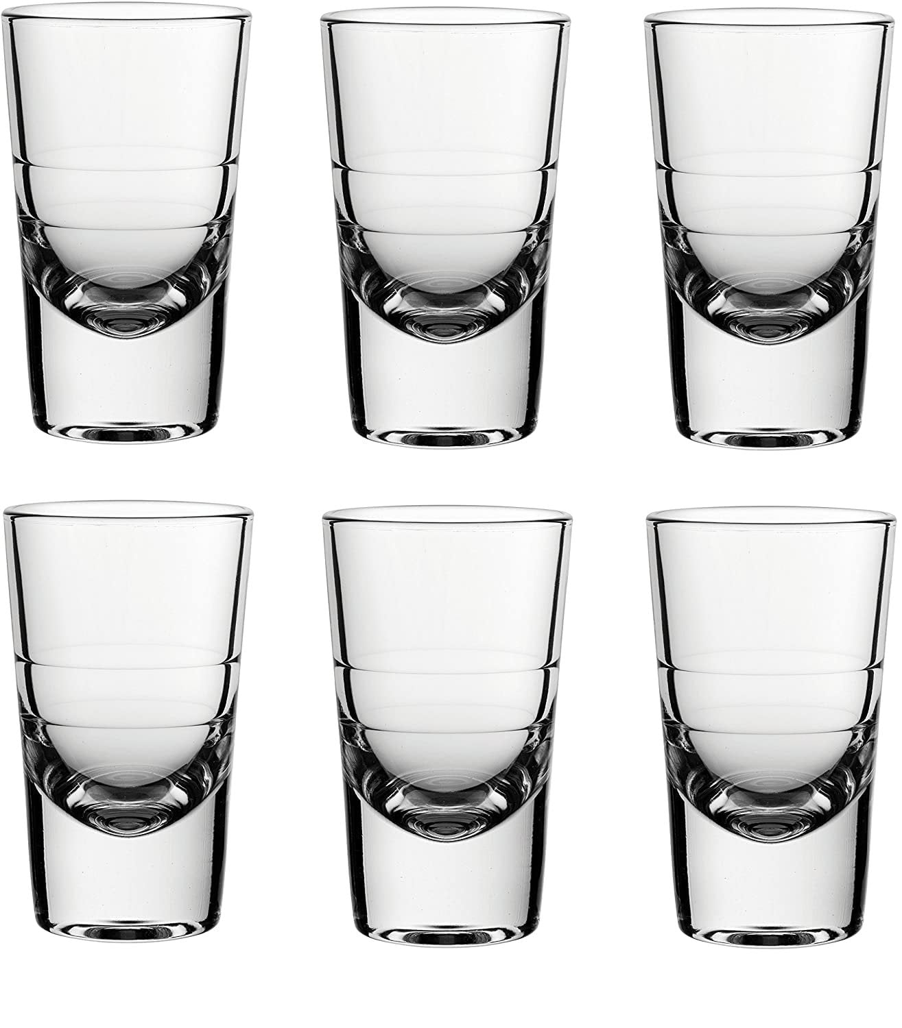Elle Decor Shot Glasses, Set of 6 Shot Glasses for Liquor & Spirits, 3.38 Ounces, Clear, Bar Drinkware Gift Set for Men & Women, Wedding Favors, Groomsmen & 21st Birthday, (Lille Design)