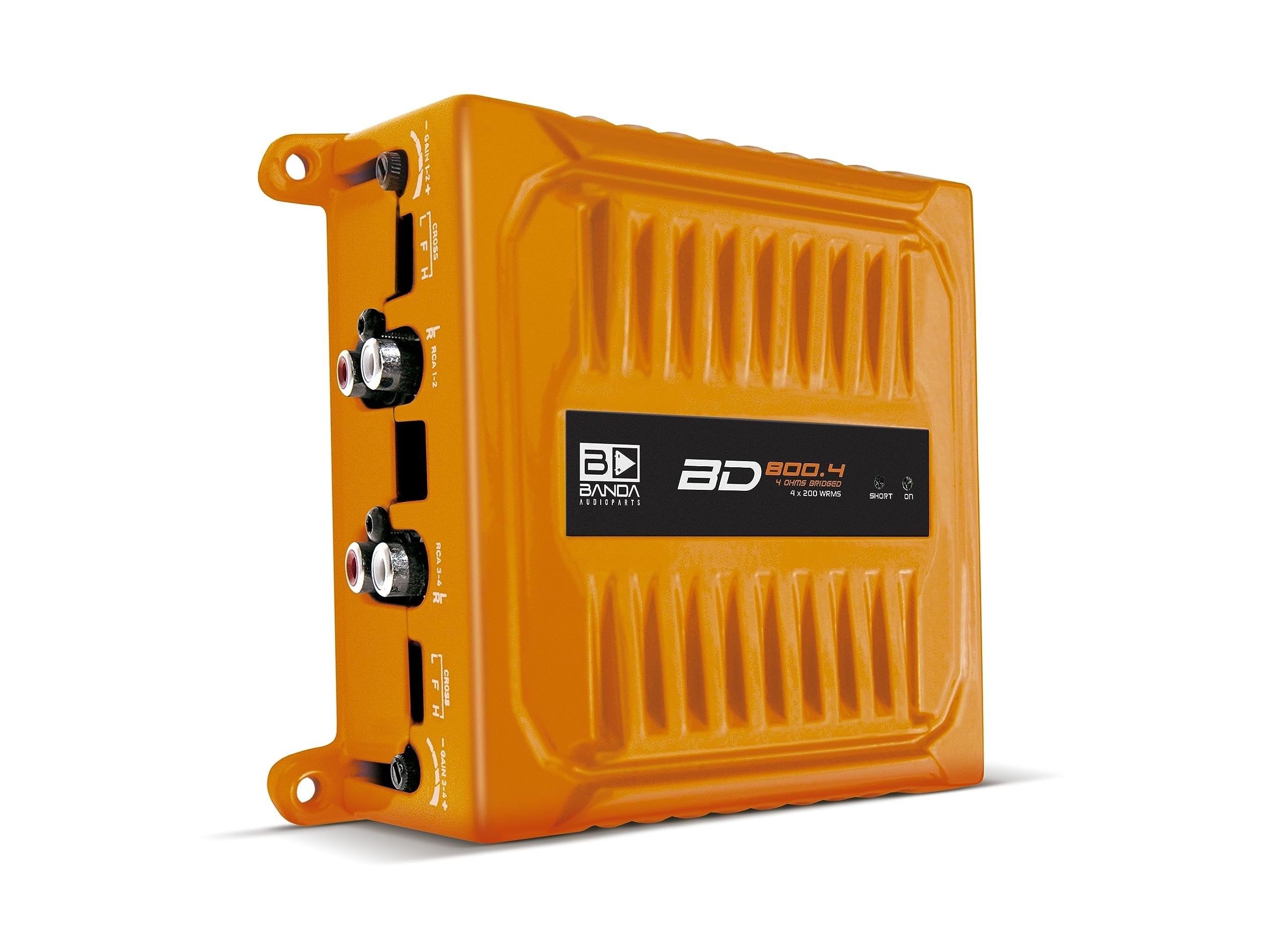 Banda Audioparts BD800.42OHMORANGE 800 Watts 4 Channel 2 Ohm Full Range Car Audio Amplfier 4 x 200 Watt Rms 4 Ohms Bridged - Orange