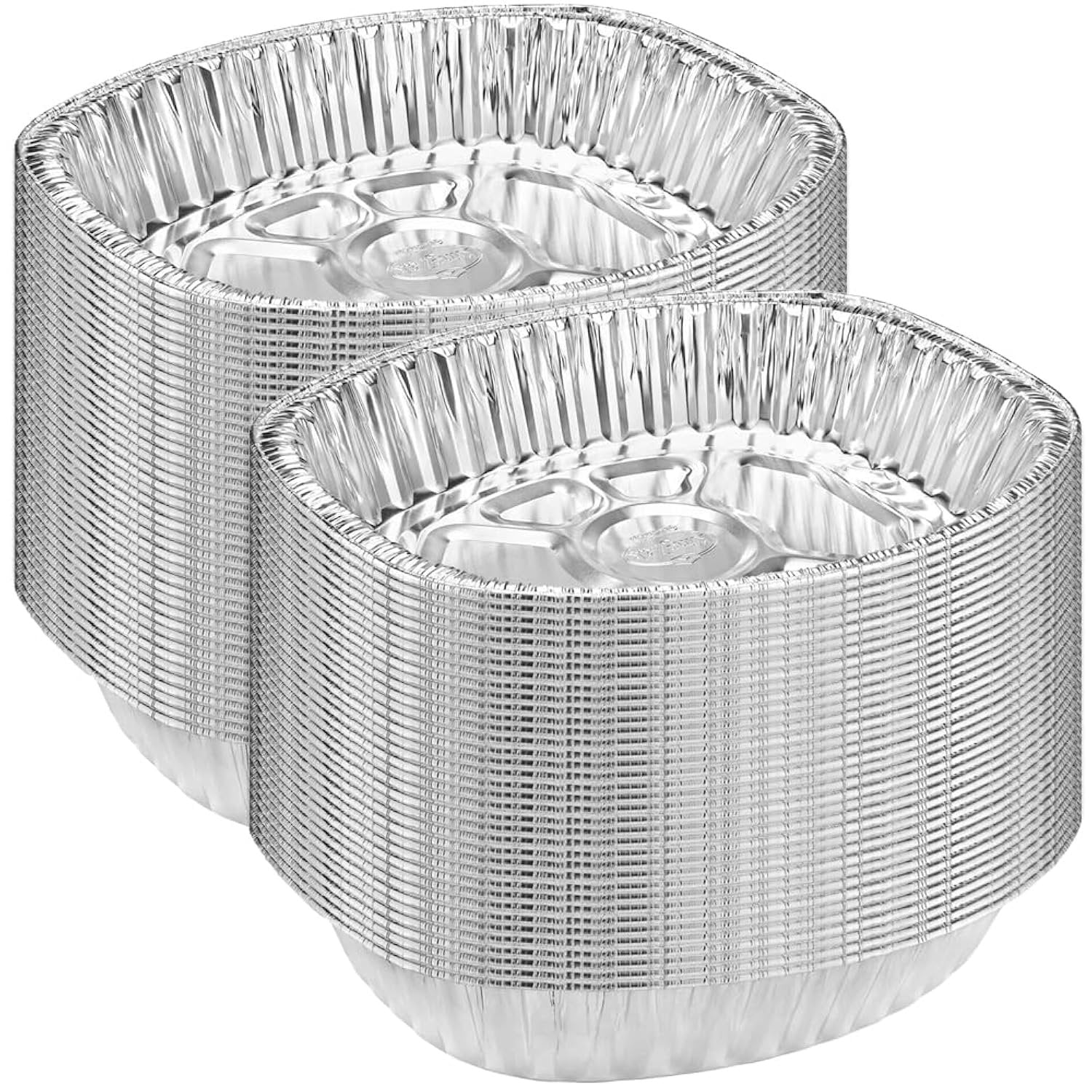 Silver Aluminum Foil Oval Roaster - (17.75" x 13.75" x 3.25") 100 Count - Heavy Duty Multi-Purpose Pan for Cooking & Baking