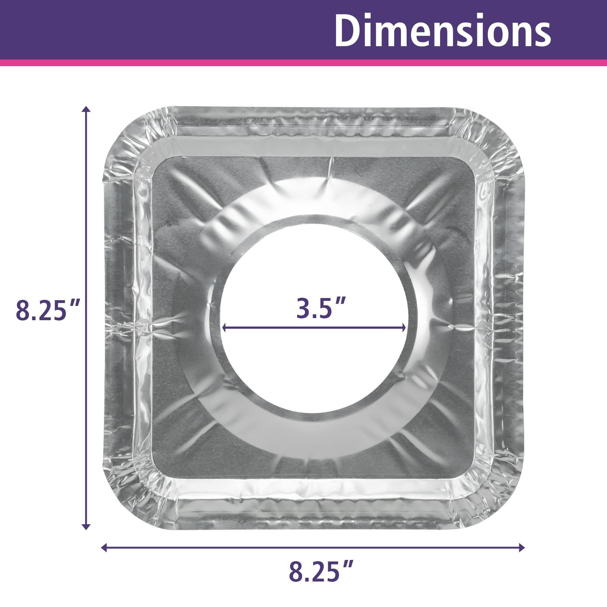 Gas Stove Disposable Burner Liner, Aluminum Foil Burner Cover, Range Guard, 8.375 Inches, Pack of 10 (Square)