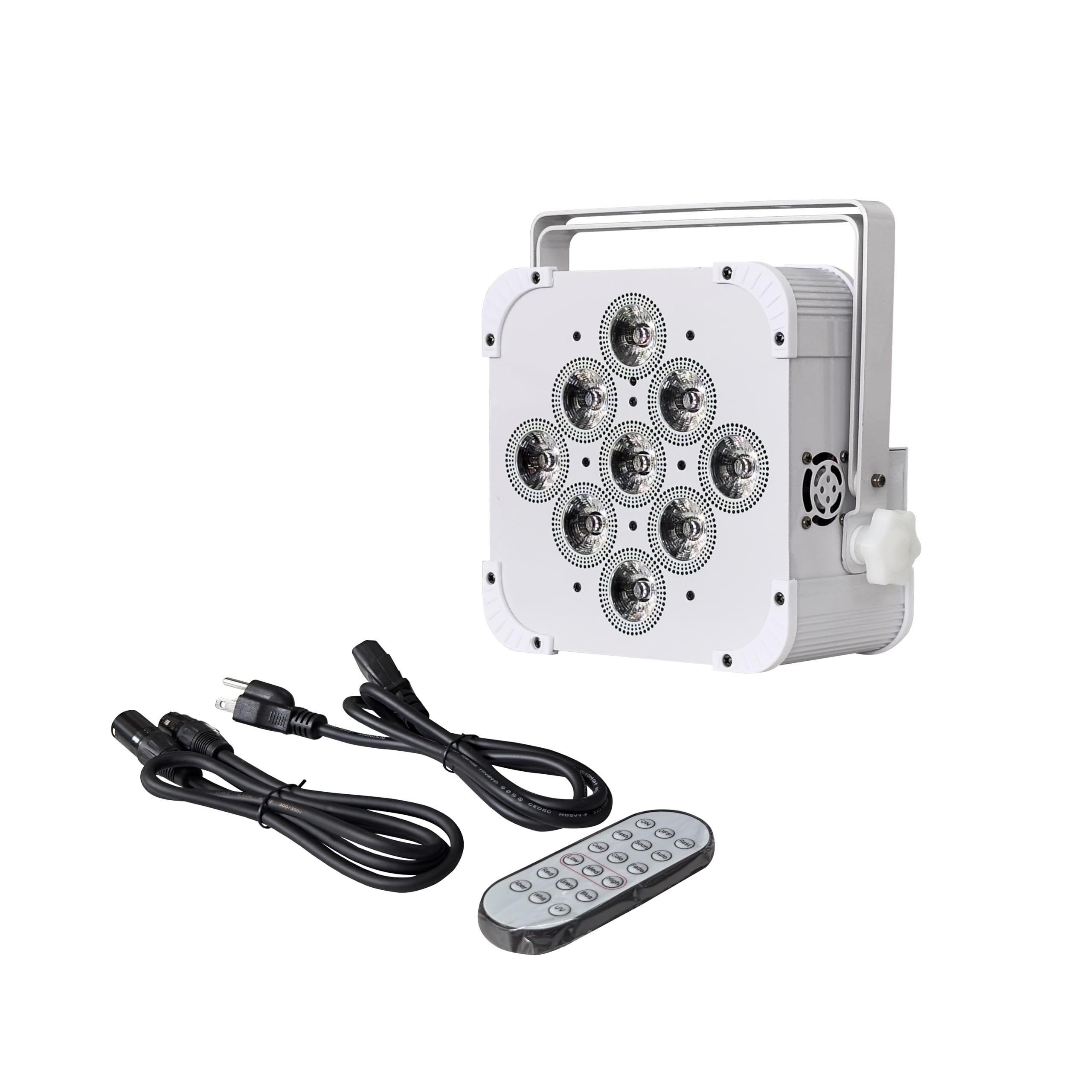 ANTAKIPRO Wireless LED Par Light, Battery Powered Dynamic Stage Lighting with 6×18W RGBWAUV LEDs, DMX512, App & Remote Control, 15°–40° Lens Options, 15h Runtime, 5.84 lb (White)