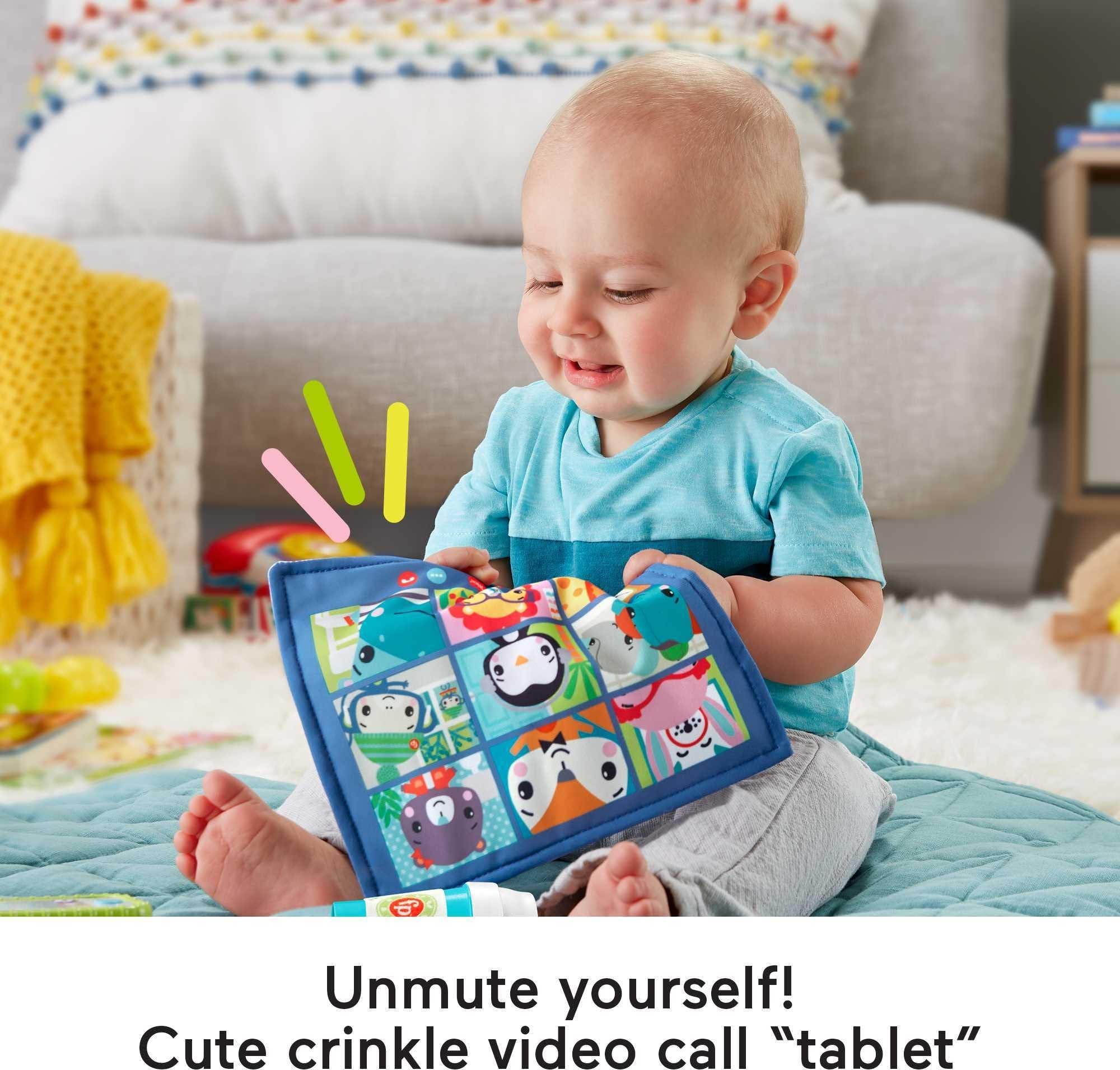 Fisher-Price Work From Home Toy Set, 3 take-along baby toys and teether for infants ages 3 months and up