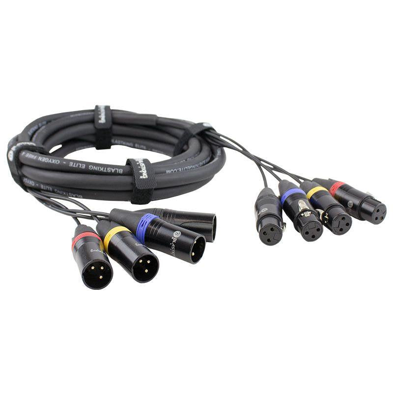 Blastking C4XLRMF-25 4 XLR Male to 4 XLR Female Cable – 25 ft.