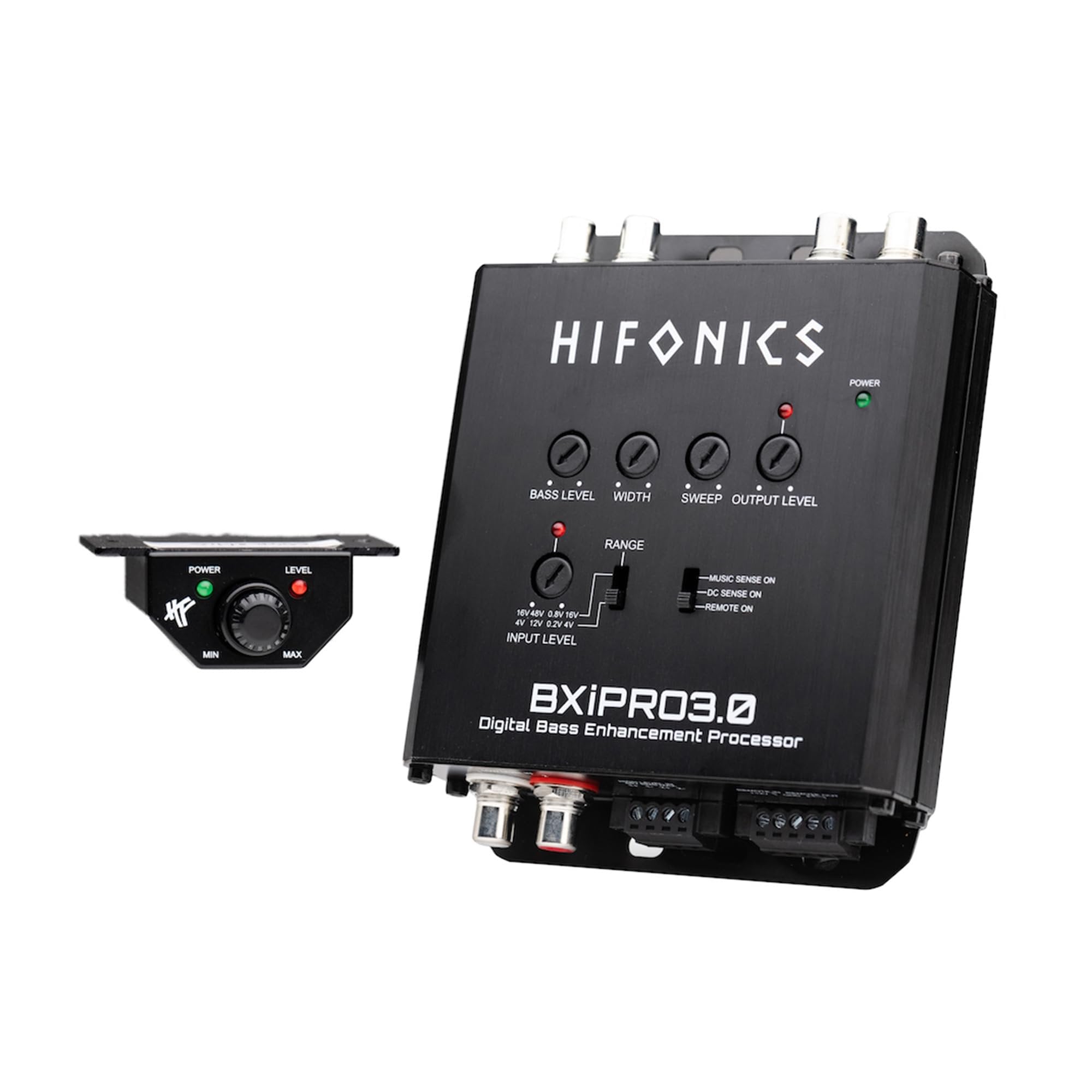 Hifonics BXIPRO3.0 Bass Enhancer, Digital Processor with Dash Mount Remote Control, Integration with Any Vehicle for Upgraded Subwoofer System, Black