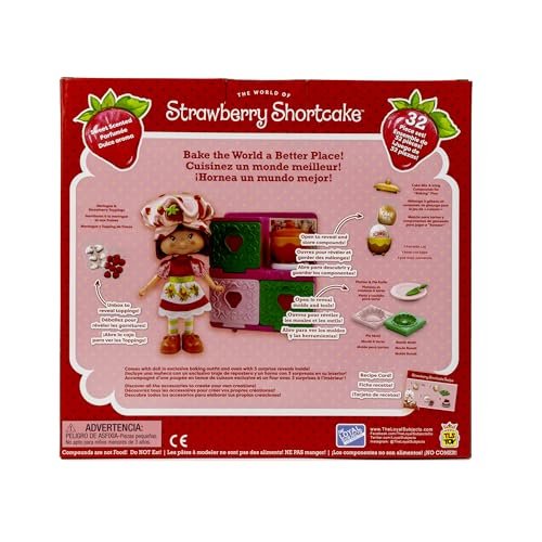 The Loyal Subjects Strawberry Shortcake Sweet Scented 5.5-inch Posable Fashion Doll in Exclusive Baking Dress and Berry Bake Playset with Oven, Baking Mixtures and Cooking Accessories