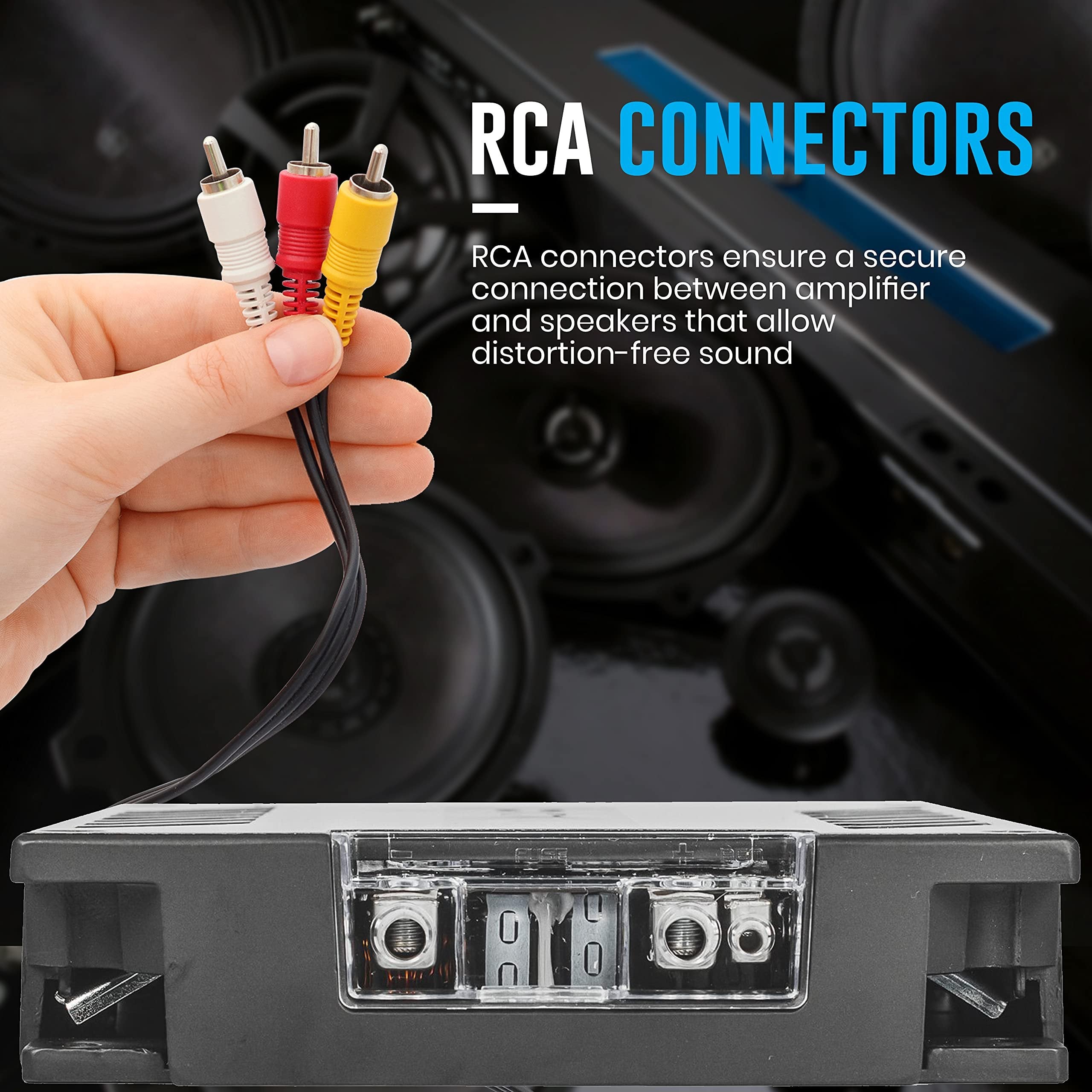 Banda 4-Channel Vehicle Audio Bass Amplifier - 1000 Watts Max High-Powered Mono Bass Amplifier Subsonic Filter and Low Pass Filter Stable at 1 ohm, LED Indicators, Sound Specialization - 4000.41OHM