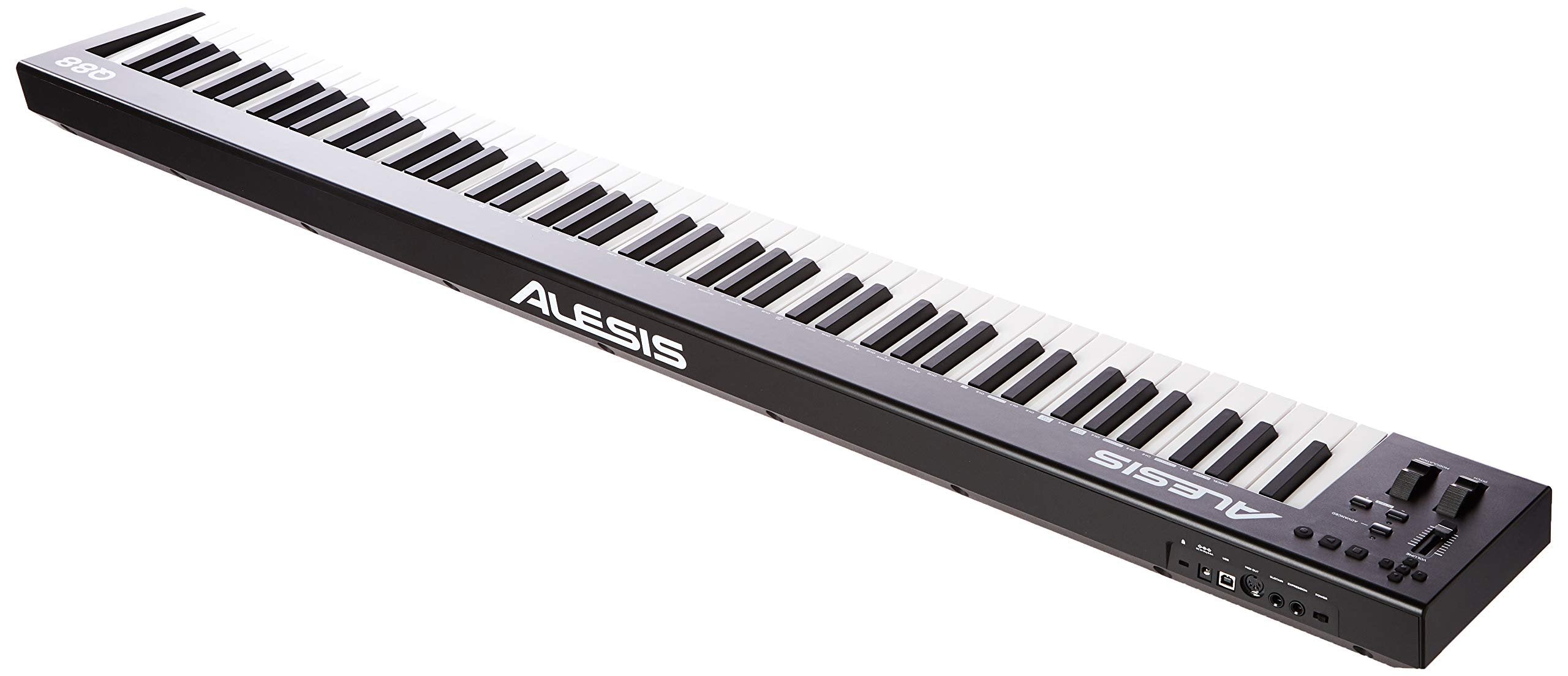 Alesis Q88 MKII - 88 Key USB MIDI Keyboard Controller with Full Size Velocity Sensitive Semi-Weighted Keys and Music Production Software Included