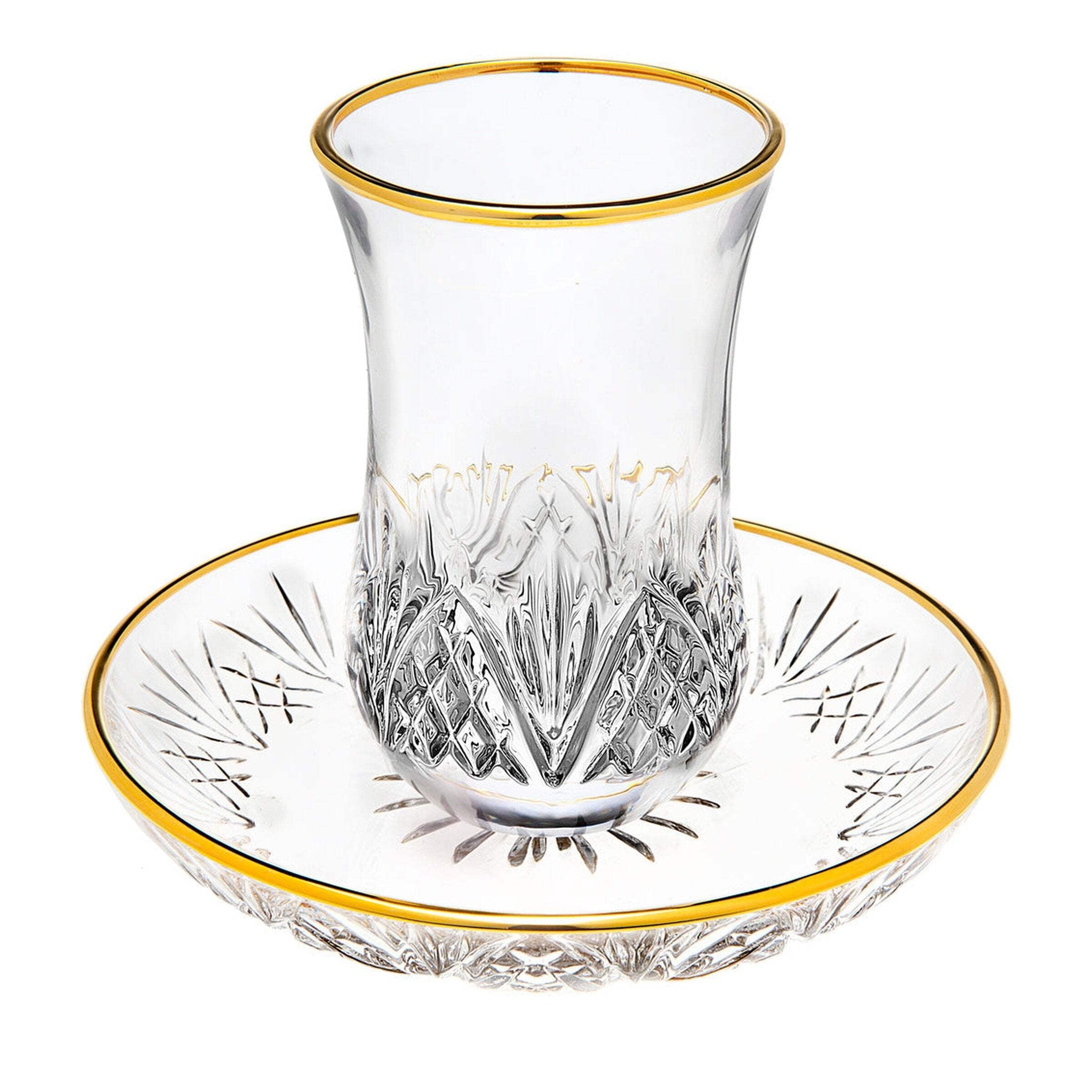 Dublin Crystal Gold Rim Kiddish Cup 5.50oz