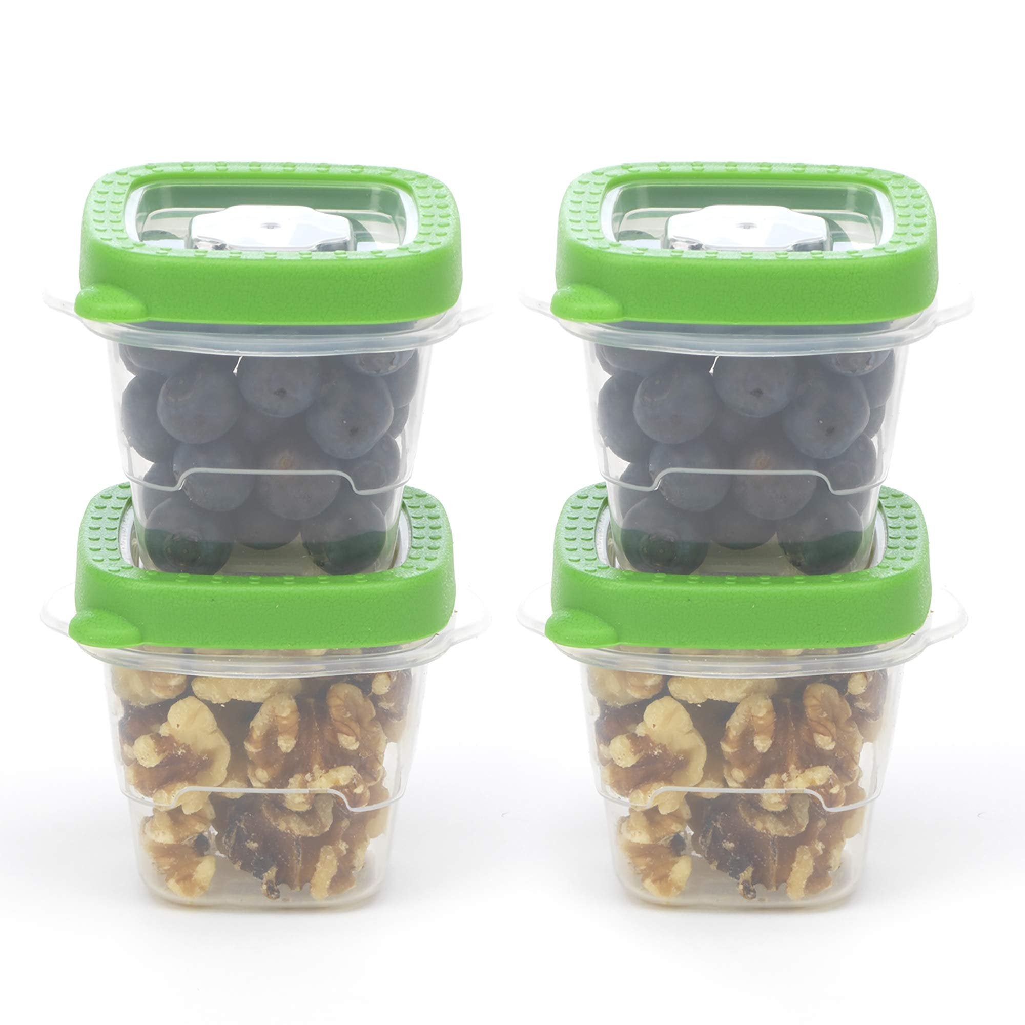 Good Cook Flex Trim Air Tight Seal Food Storage Container, 4 pack, 1/2 cup, Green