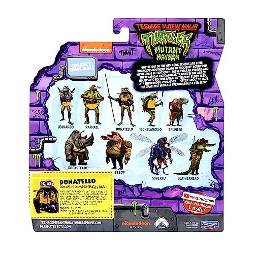 Teenage Mutant Ninja Turtles: Mutant Mayhem 4.5” Donatello Basic Action Figure by Playmates Toys