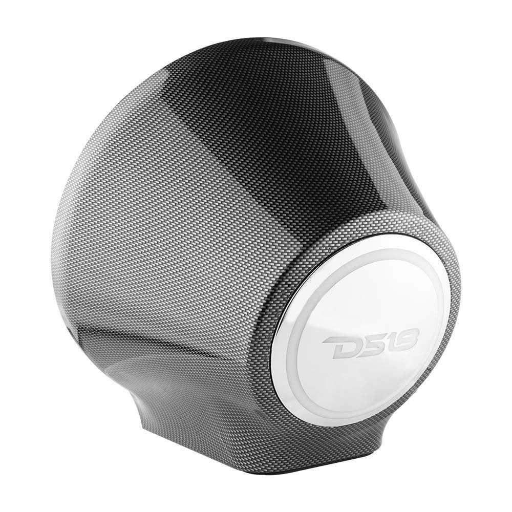 DS18 CF-JS8 Carbon Fiber Flat Mount POD Universal Enclosure 8" - for All Elements Jet SKI, Marine, Jeep & UTV/ATV - Pair (NO Speaker)