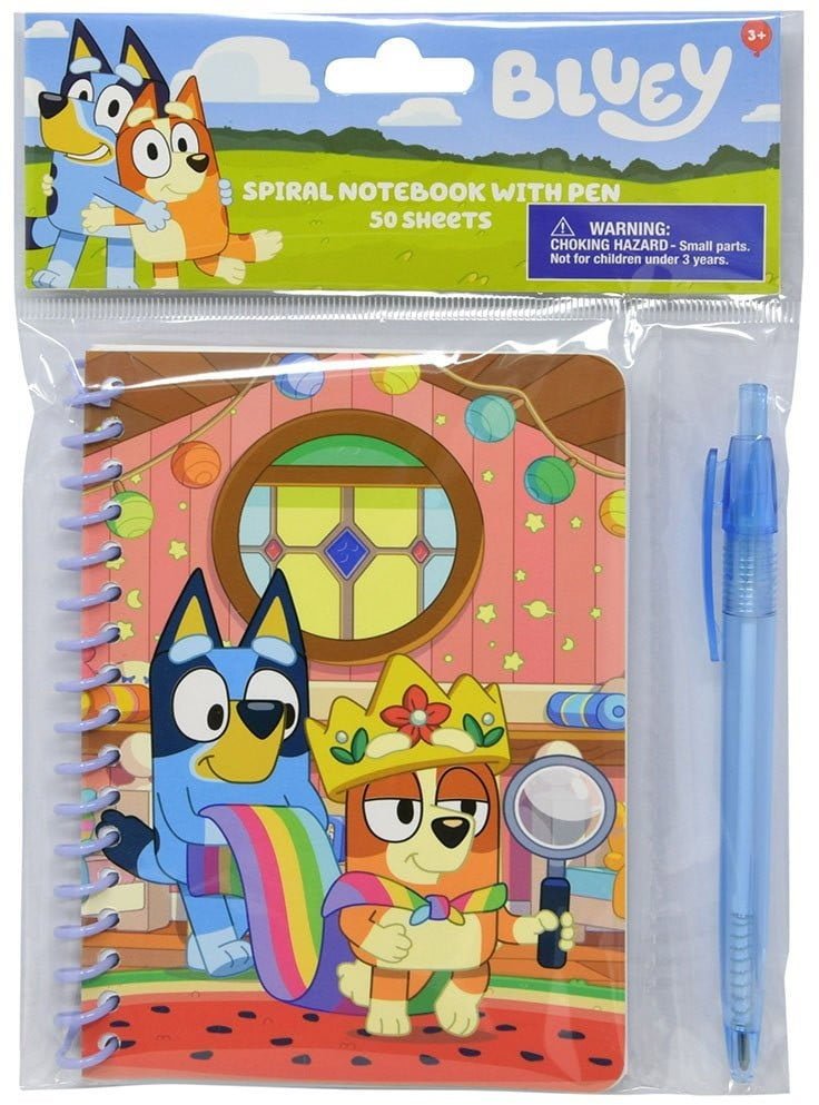 Bluey Spiral Notebook with Pen (50 Sheets)