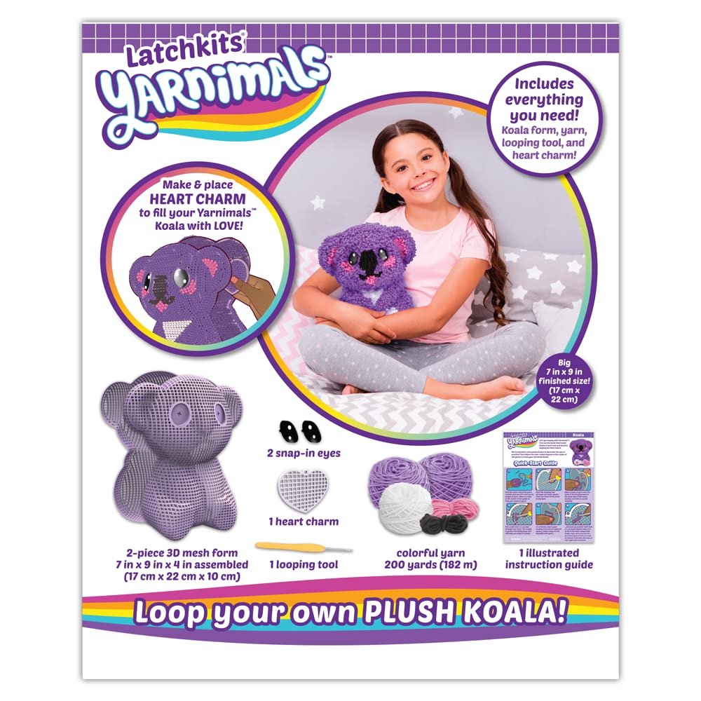 PlayMonster Yarnimals Koala — Loop Your Own Koala — Craft Kit — Make Your Own Animal Toy — Ages 8+