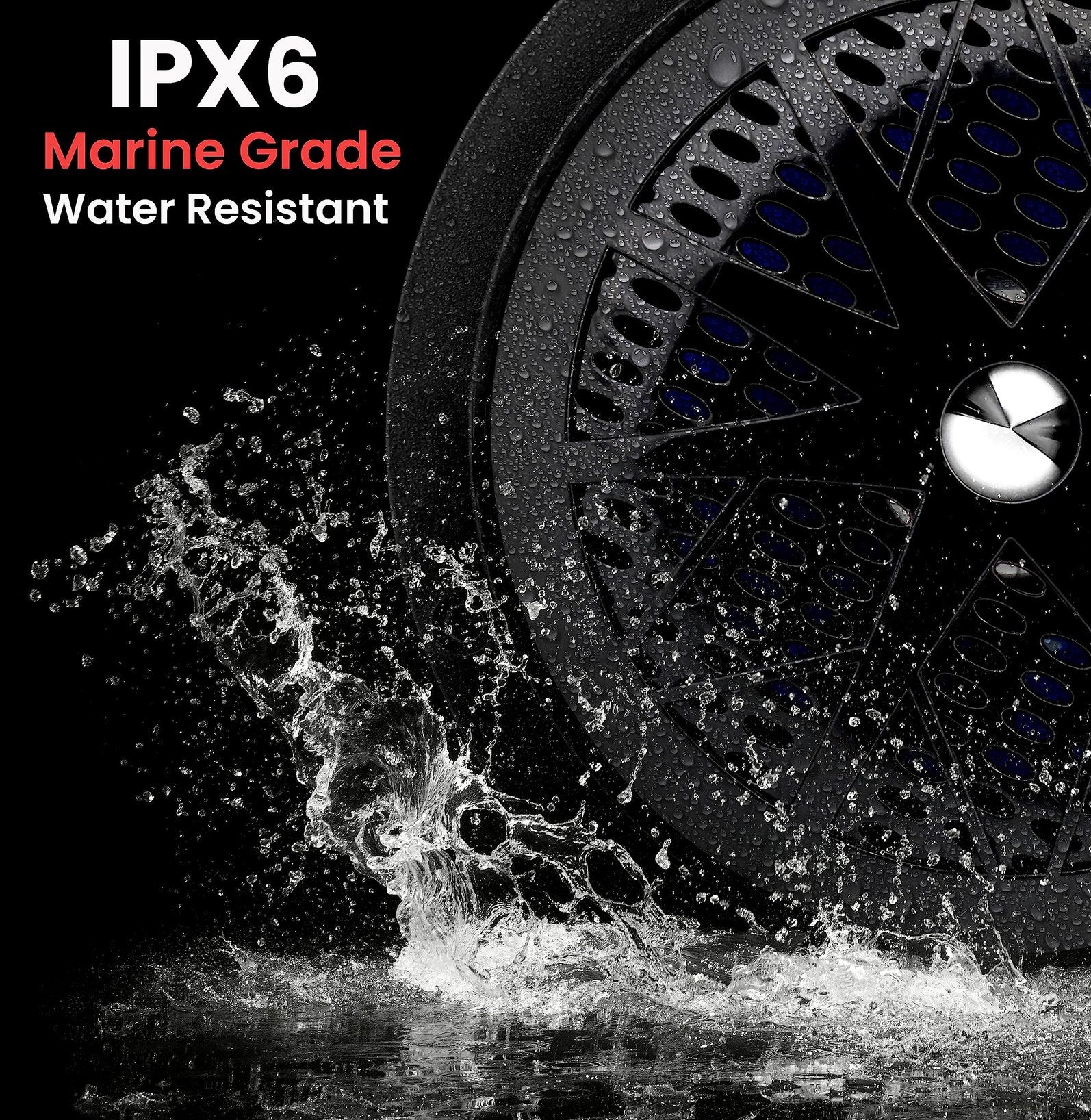Pyle 5.25 Inch Dual Marine Speakers - 2 Way Waterproof and Weather Resistant Outdoor Audio Stereo Sound System with 100 Watt Power, Polypropylene Cone and Cloth Surround - 1 Pair - PLMR51B (Black)