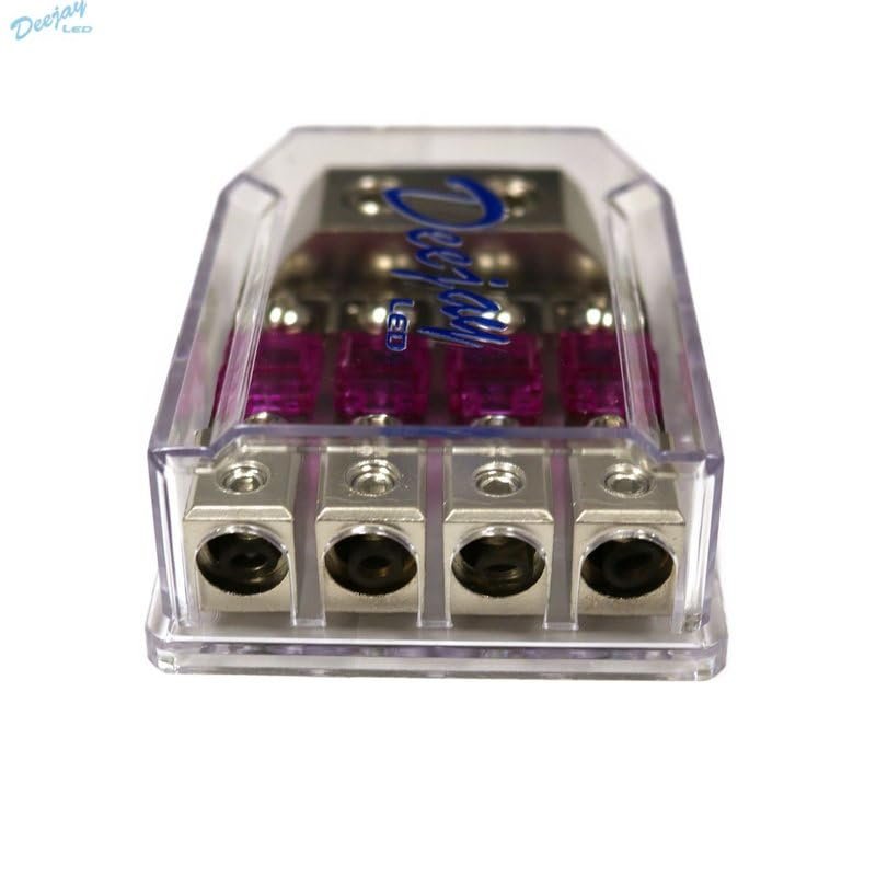 DEEJAY LED TBHANL40 DJL Main Power Distribution Block Includes Four ANL Premounted Fuses of 100 Amps Each