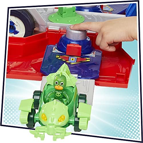 PJ Masks Toys PJ Launching Seeker Car Playset with Sounds, 2-in-1 Vehicle and Car Launcher, Preschool Toys for 3 Year Old Boys and Girls and Up