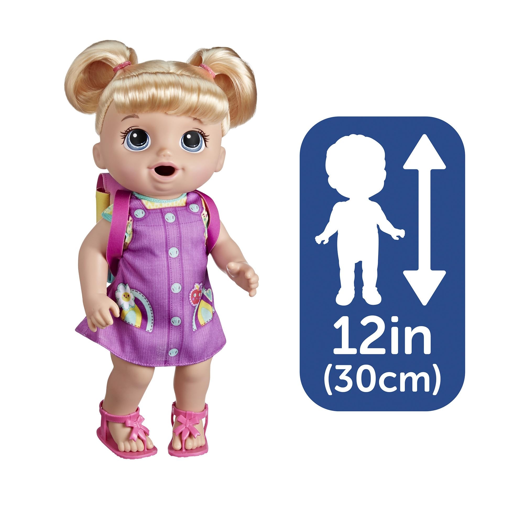 Baby Alive Time for School Baby Doll Set, 12 Inch, Back to School Toys for Girls & Boys, Blonde Hair, Preschool Gifts for Kids, Ages 3+ (Amazon Exclusive)
