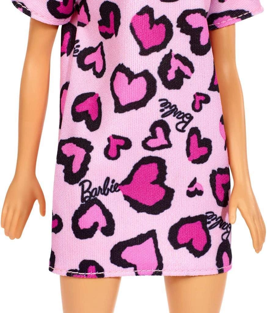 BarbieDoll, Blonde, Wearing Pink Heart-Print Dress and Platform Sneakers, for 3 to 7 Year Olds