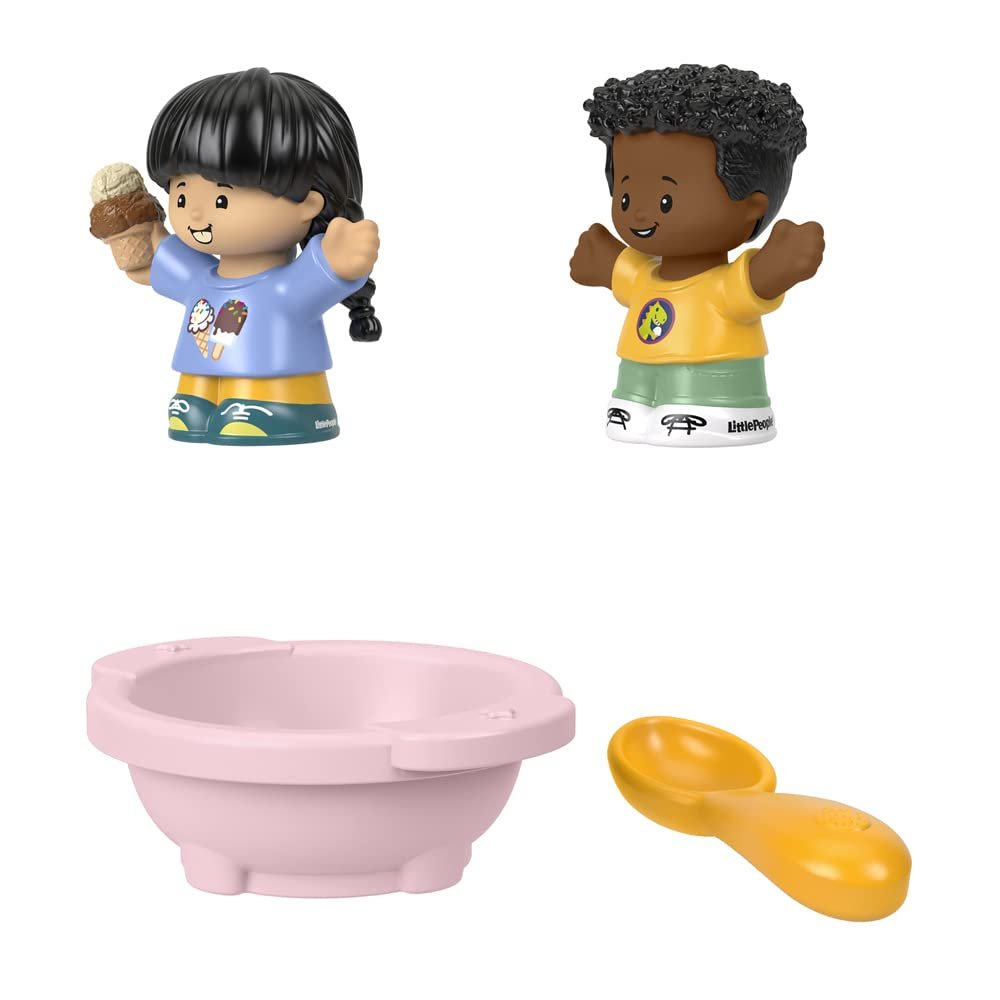 Fisher-Price Little People Dessert Time Figure Set - HHR46 ~ Includes 2 Little People Figures, 1 Ice Cream Bowl and 1 Spoon
