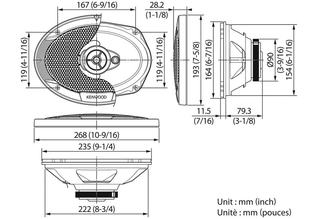 Kenwood KFCS6976EX 6X9 500W 3 Way CAR Speakers