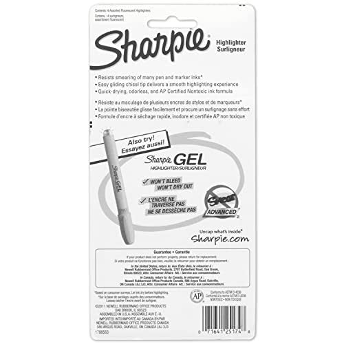 SHARPIE Accent Tank-Style Highlighters, 4 Colored Highlighters (25174PP)