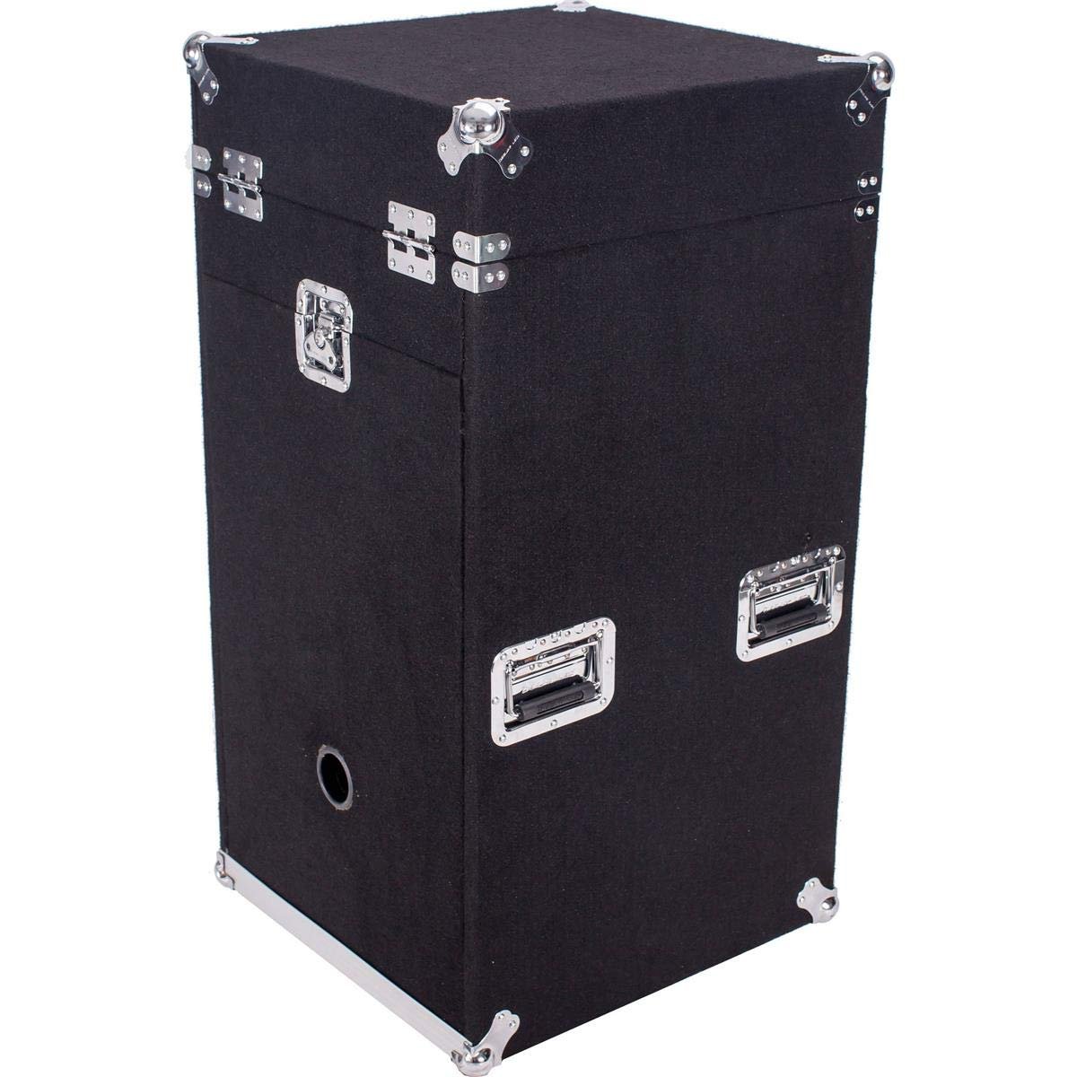 DEEJAY LED Professional Flight Carpet Case For 10u Slant Mixer Top, 16u Bottom For Amplifiers, With Caster Board Carpet Wrapped Exterior Durable Casters For Easy Transportation DEEJAYLED TBHMC1016WE