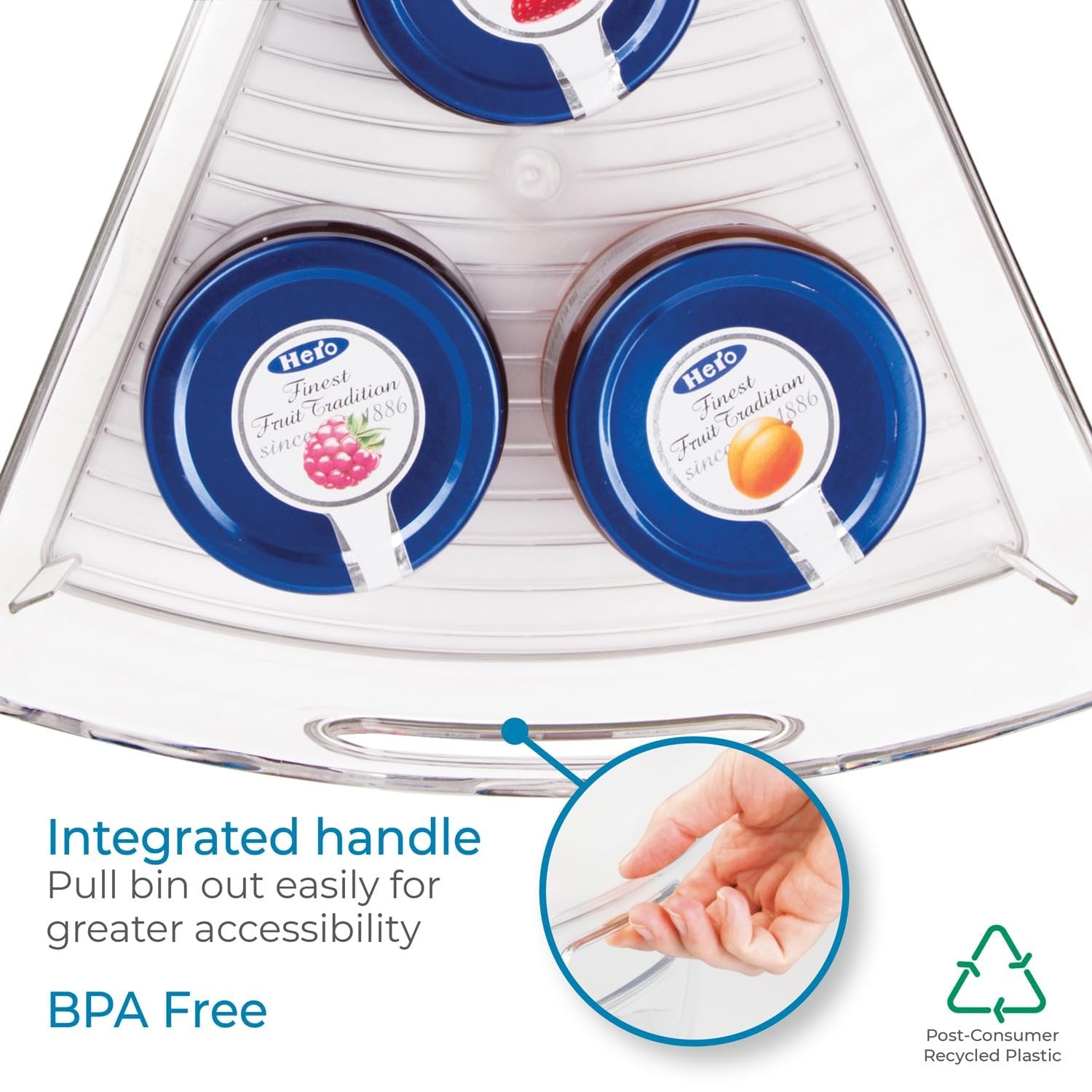 iDesign Plastic Lazy Susan Cabinet Storage Bin, 1/8 Wedge Container for Kitchen, Pantry, Counter, BPA-Free, 10.25" x 9.5" x 4", Clear