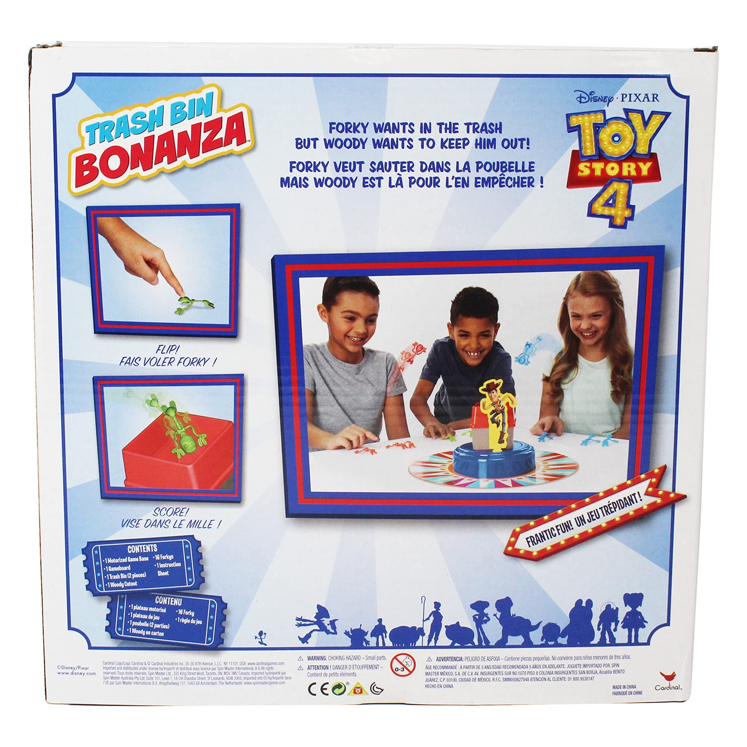 Cardinal Disney Pixar Toy Story 4 Trash Bin Bonanza Game with Woody and Forky