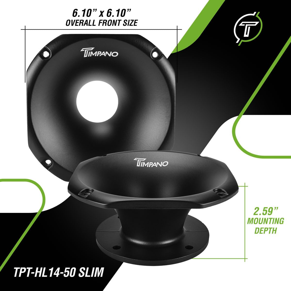 Timpano TPT-HL14-50 Slim 2″ Exit Throat - Designed for Car Door Installation Pro Audio