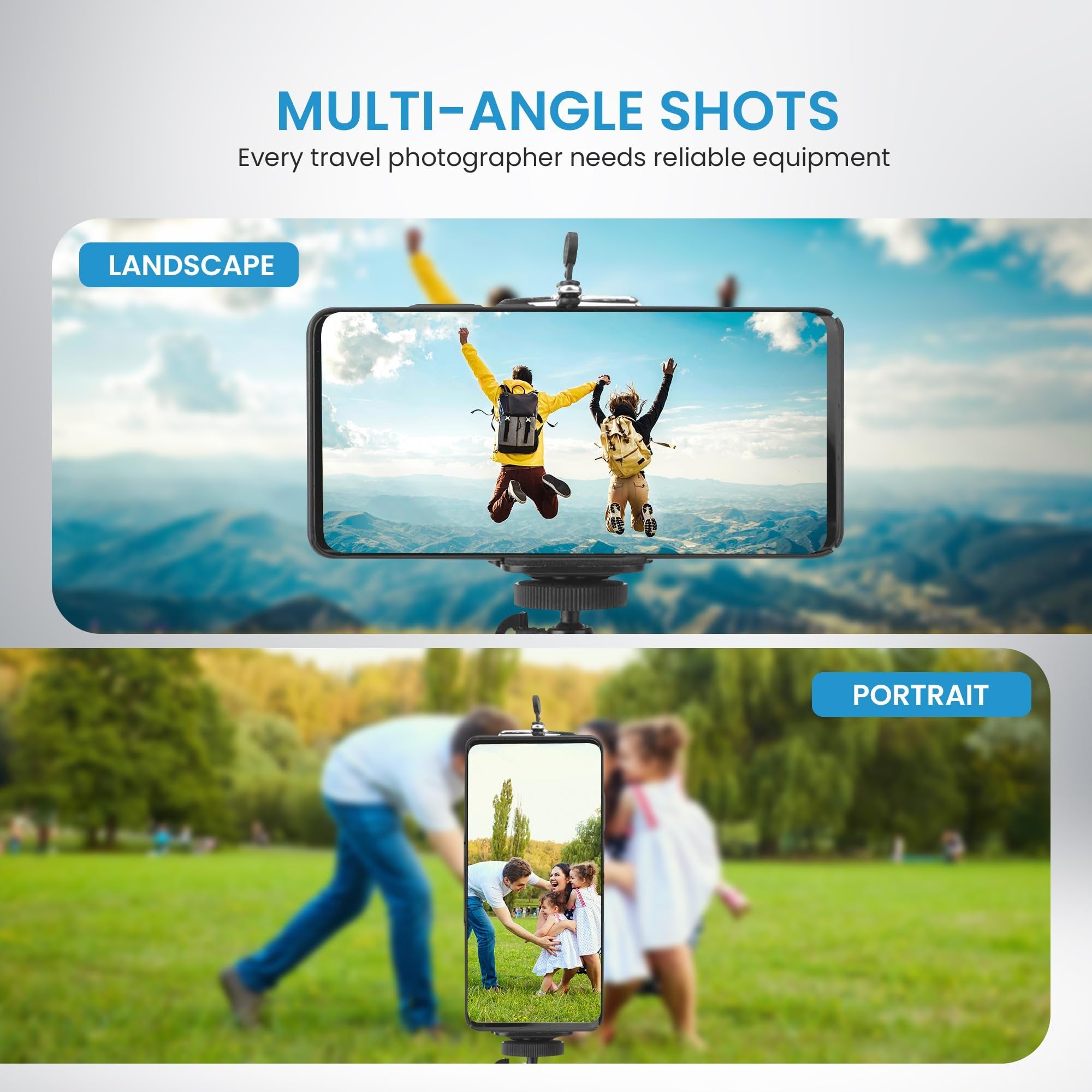 IDANCE Phone Tripod with Bluetooth Remote, 62" Flexible Tripod and Selfie Stick, Portable Tripod Universal Phone Holder Stand, Compatible with iPhone Android Phone