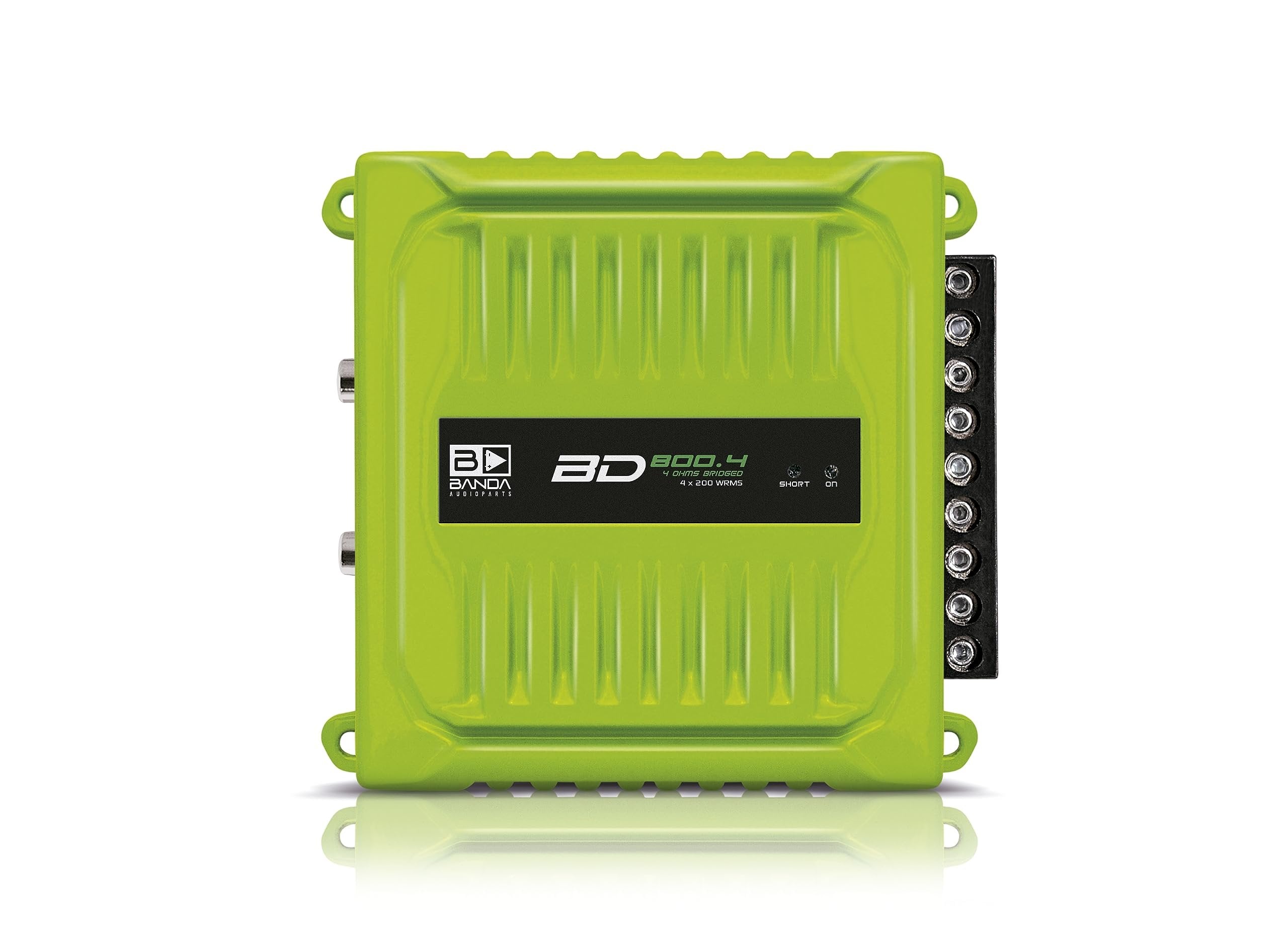 Banda Audioparts BD800.42OHMGREEN 800 Watts 4 Channel 2 Ohm Full Range Car Audio Amplfier 4 x 200 Watt Rms 4 Ohms Bridged - Green